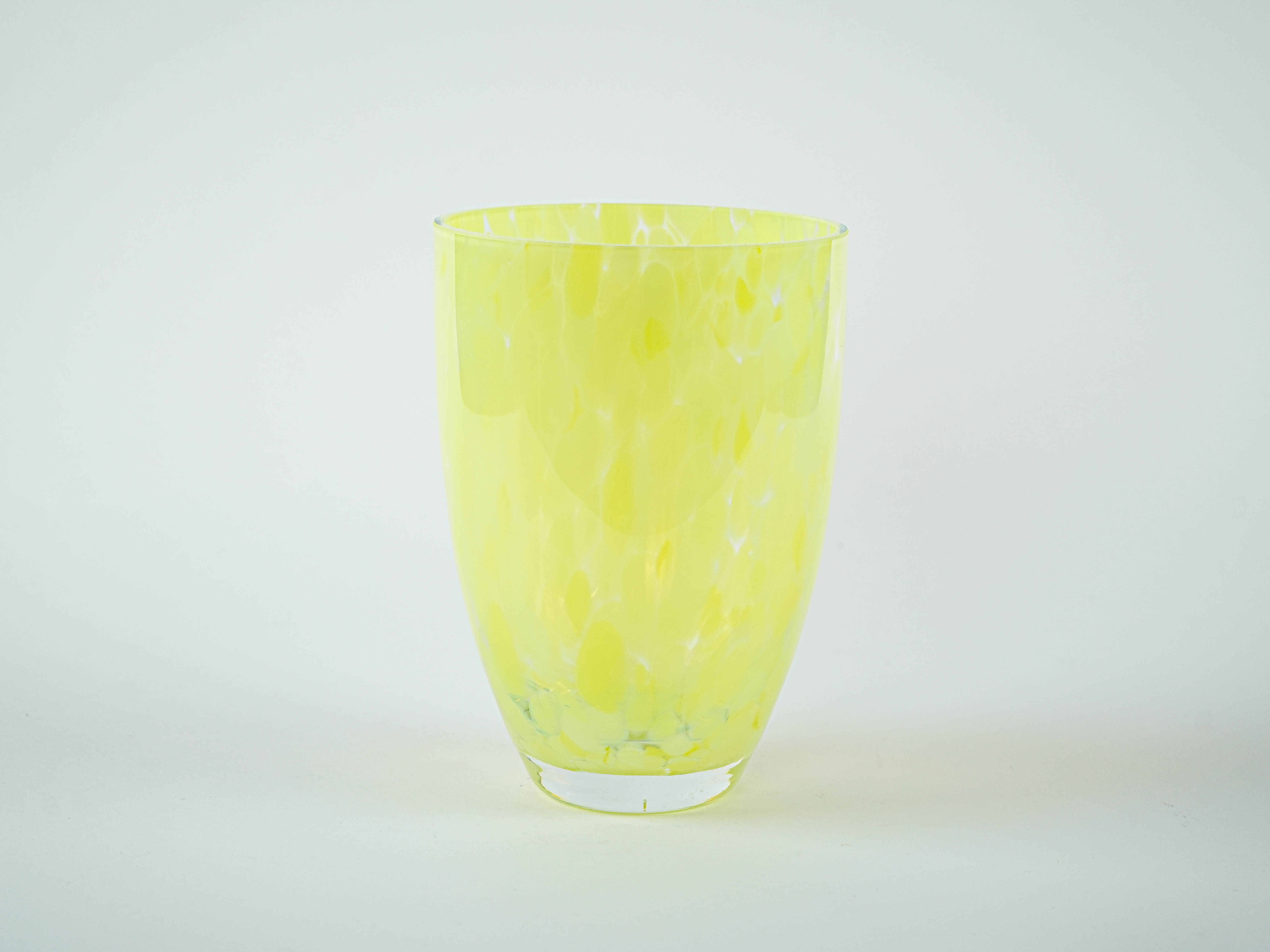 Glass Vase Lemon Yellow 1970s