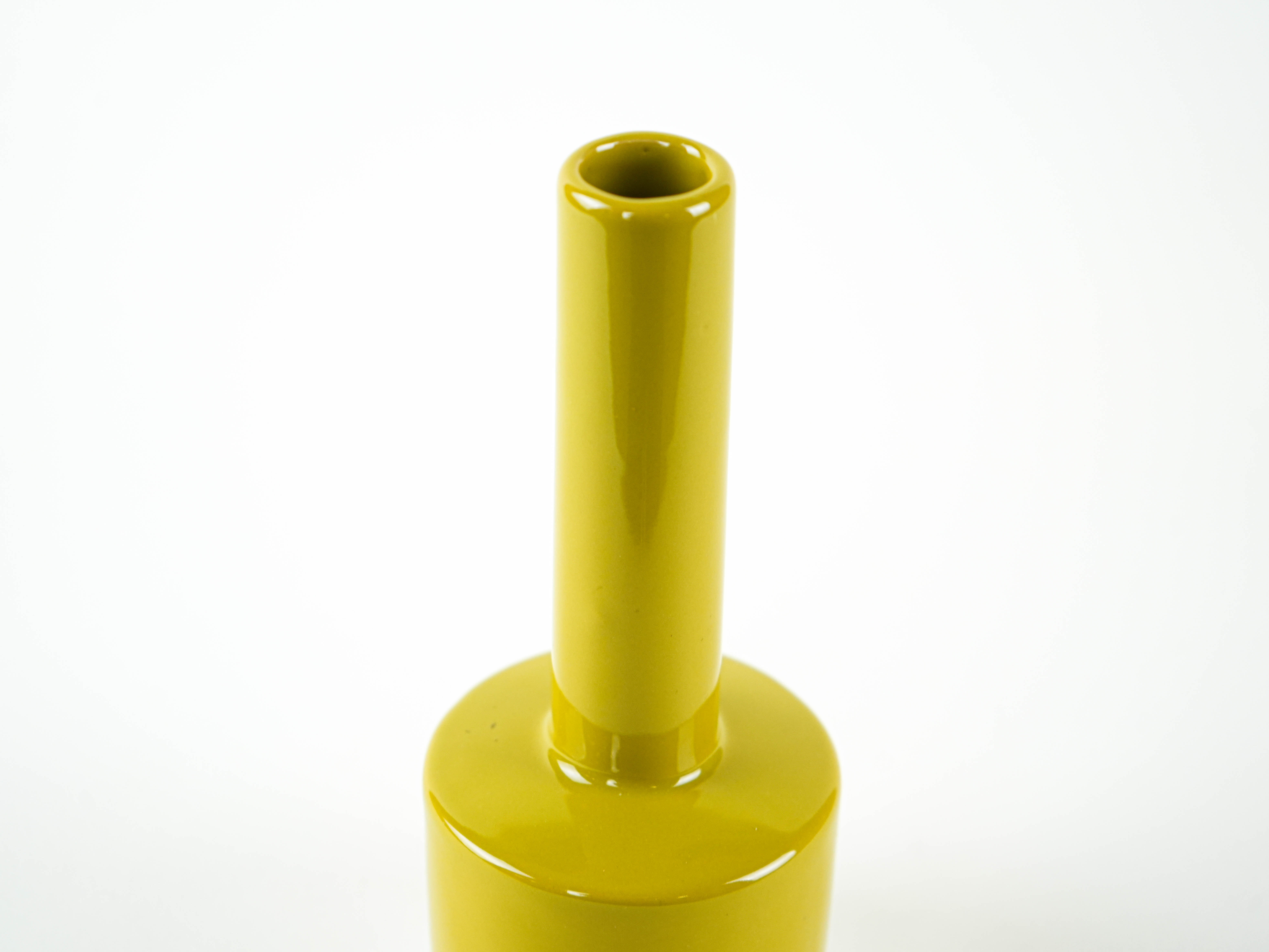Decorative Vase Ceramic Olive Green 1970s