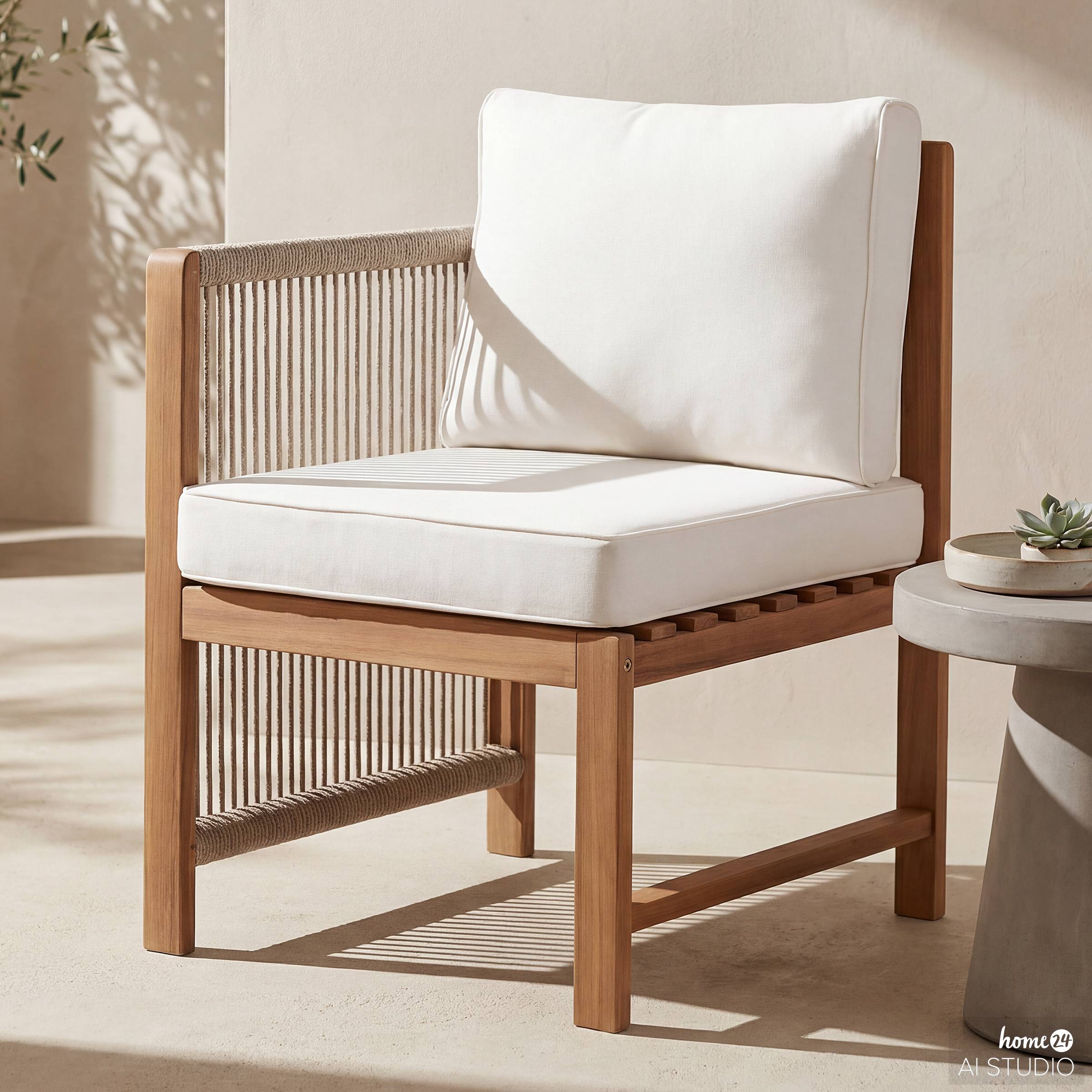 Bayton Dining Chair Acacia Solid Left Brown Beige