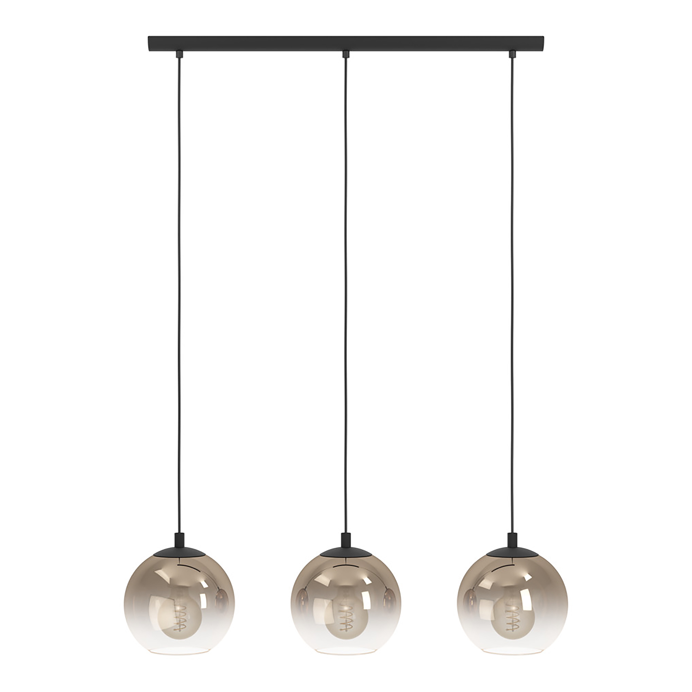 Ariscani Pendant Light Type B 3-Light Smoked Glass Black