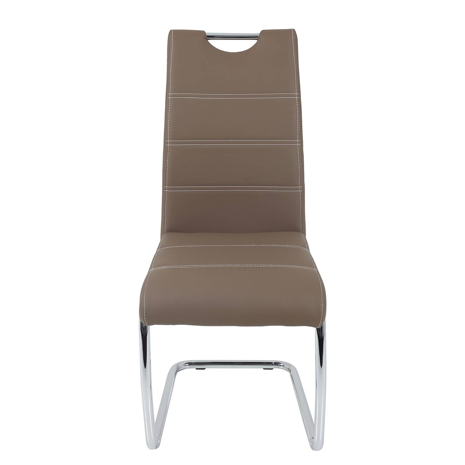 La Paz Cantilever Chair Set of 2 Faux Leather Brown