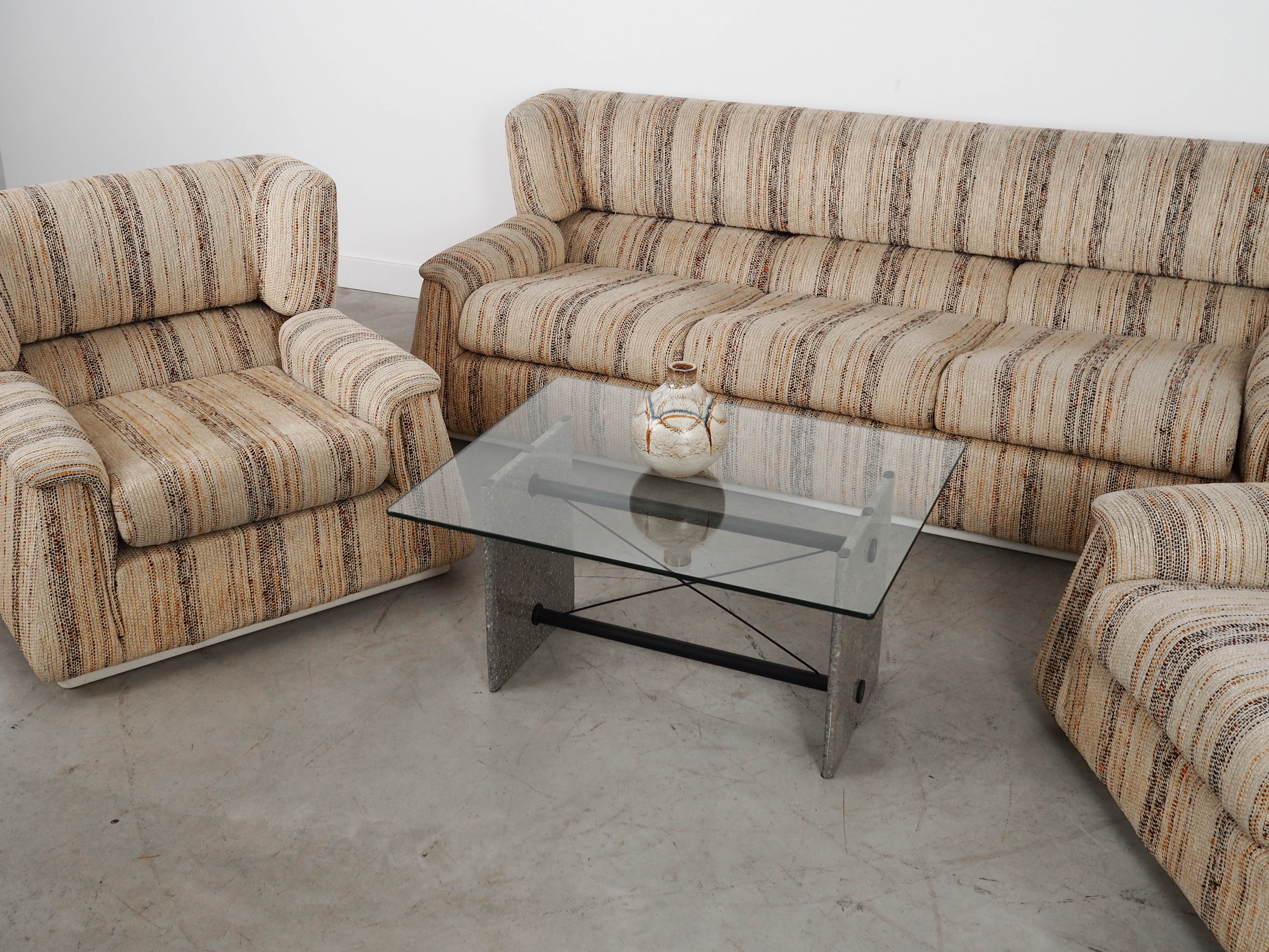 Saporiti Lounge Chair Fabric Beige Wood 1960s