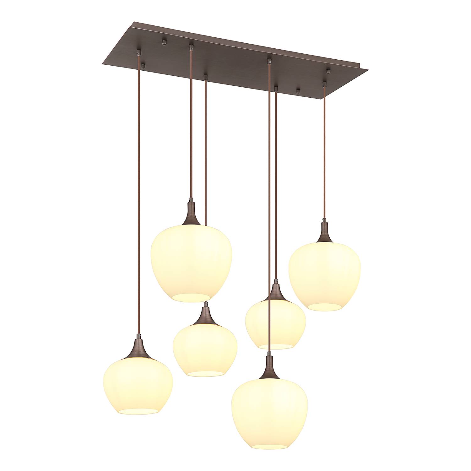 6-Light Maxy Type B Pendant Lamp Opal Glass Iron
