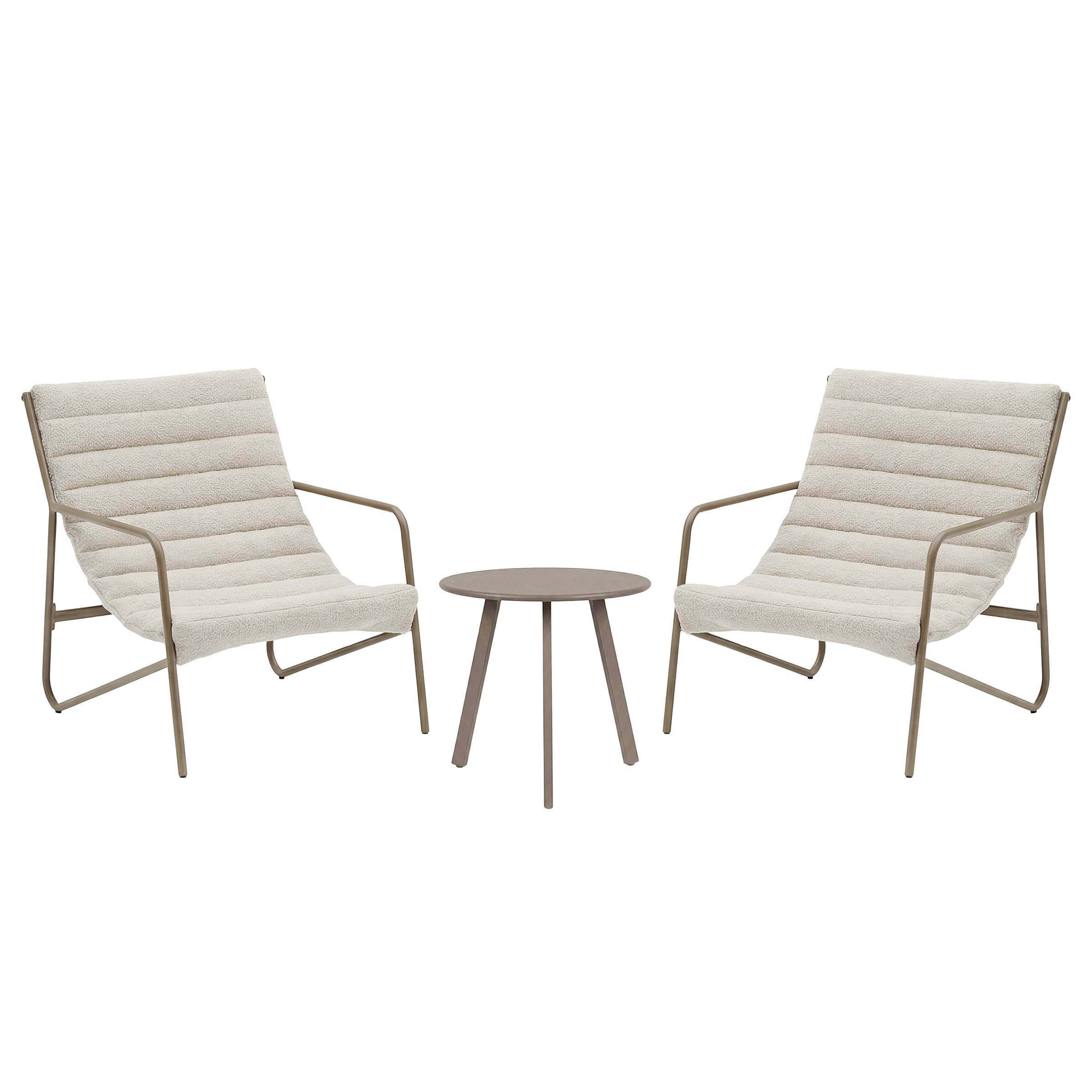 Wink Balcony Set 3-piece Steel Bouclé Beige