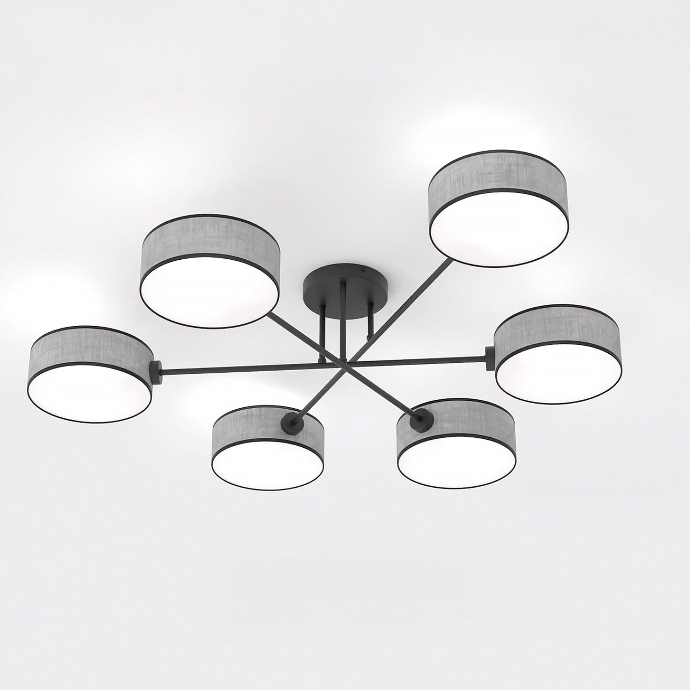 Maga Ceiling Light 6-Light Type A Steel Light Grey