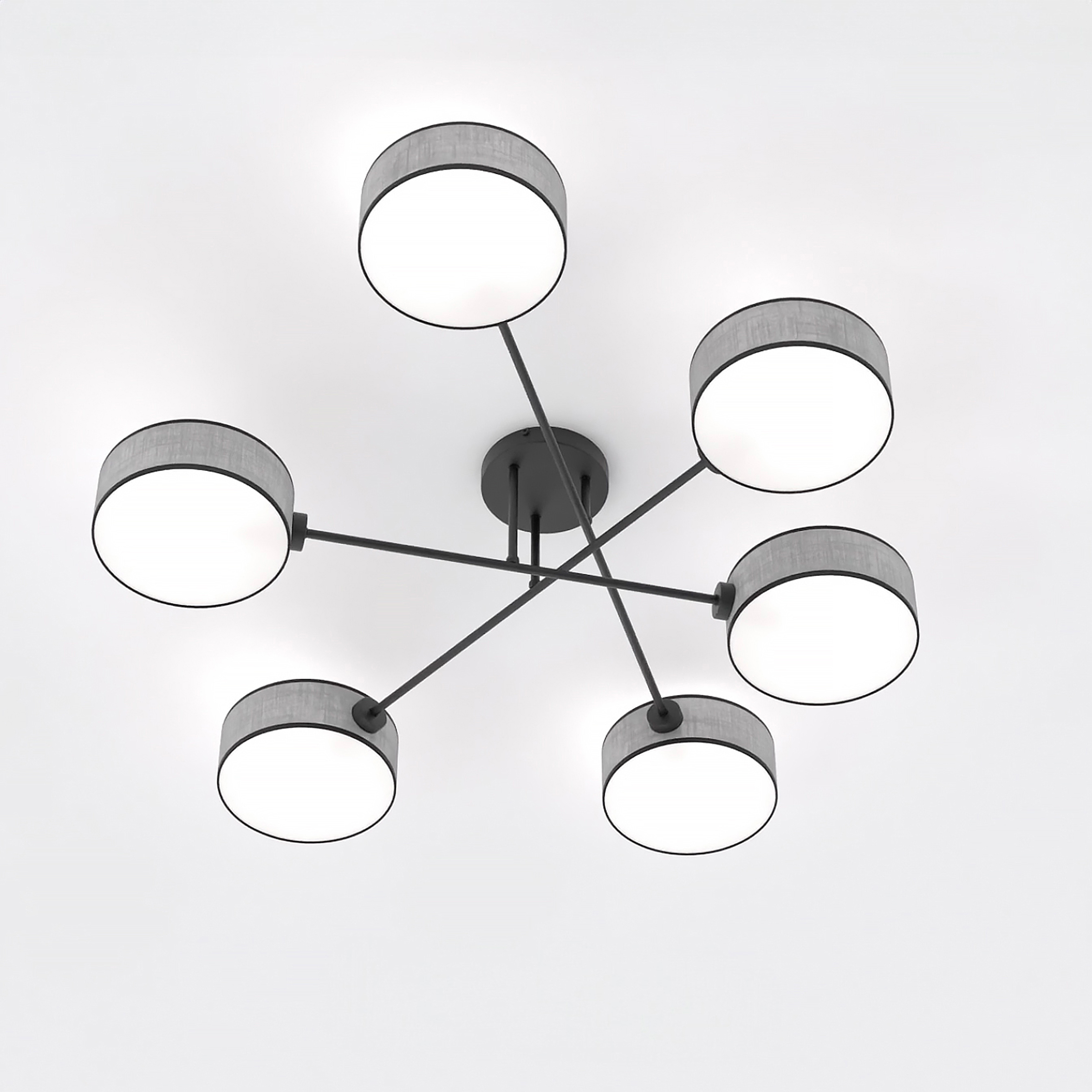 Maga Ceiling Light 6-Light Type A Steel Light Grey