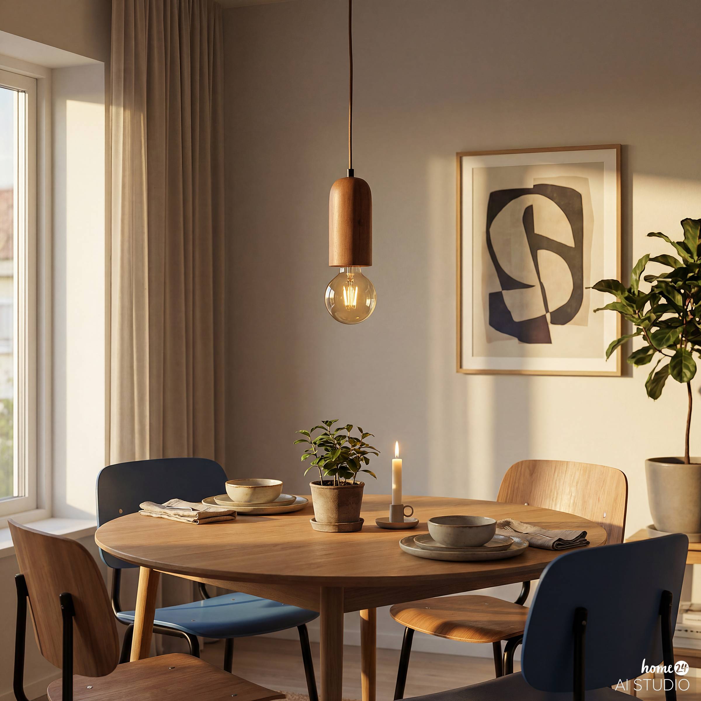 DORVI Pendant Light 1-Light Solid Pine Iron