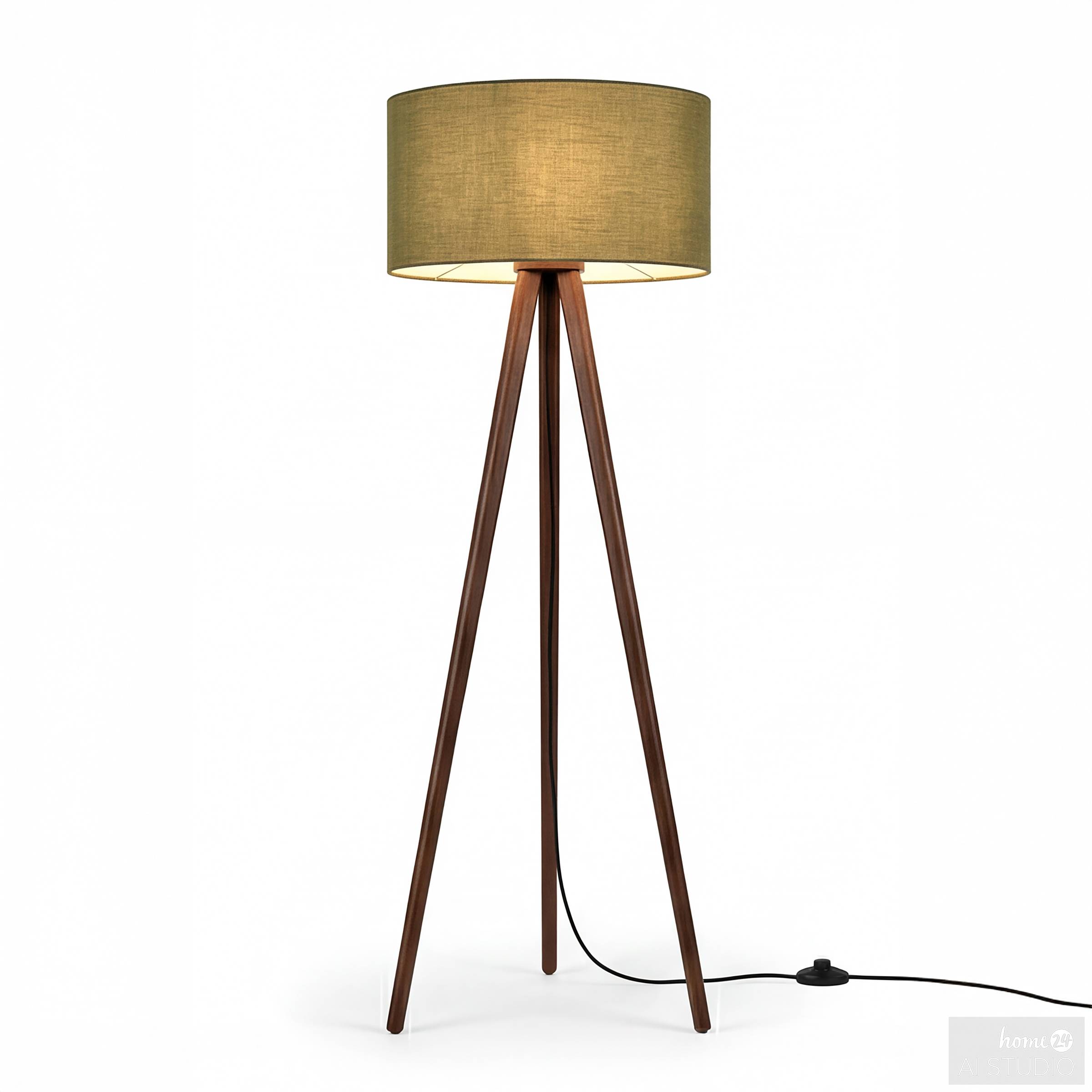 LUNIX Floor Lamp 1-Light Solid Pine Green Textile