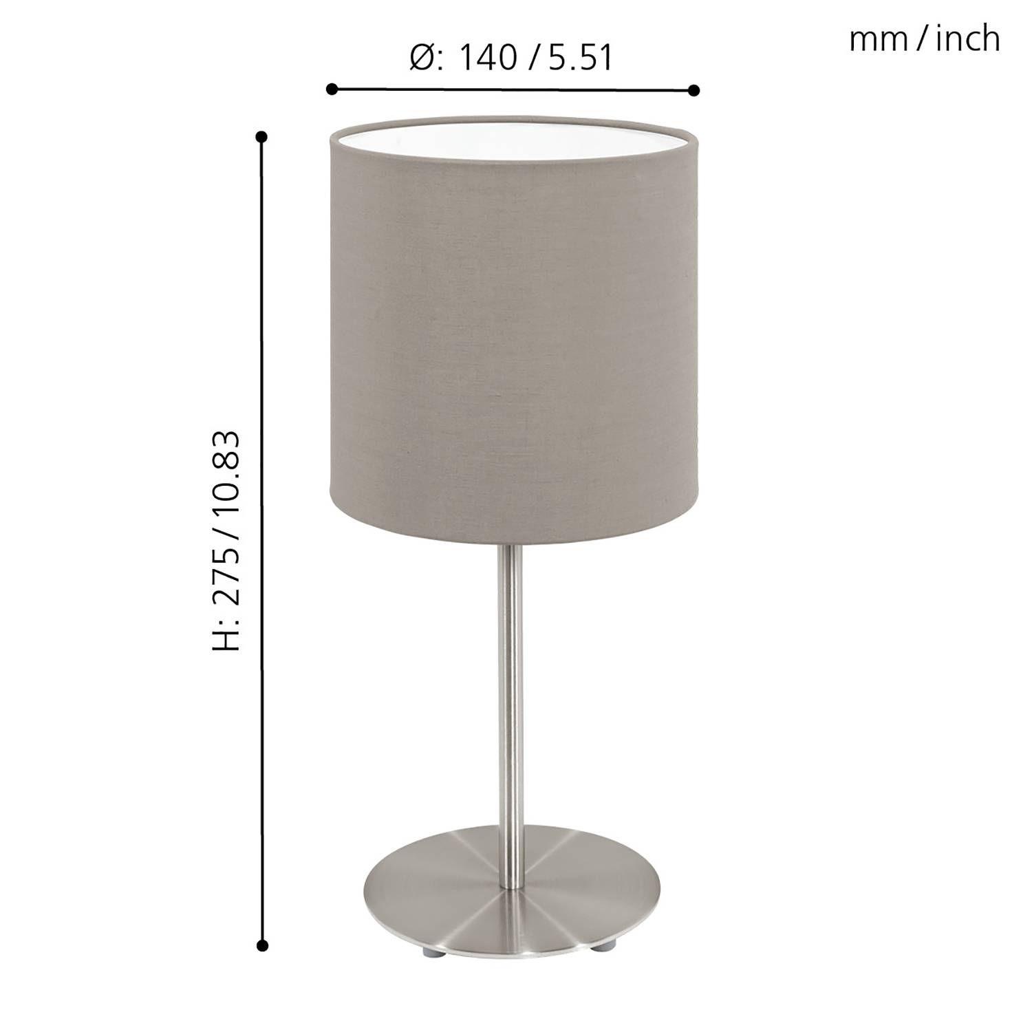 Pasteri Table Lamp 1-Light Mixed Fabric Steel Beige