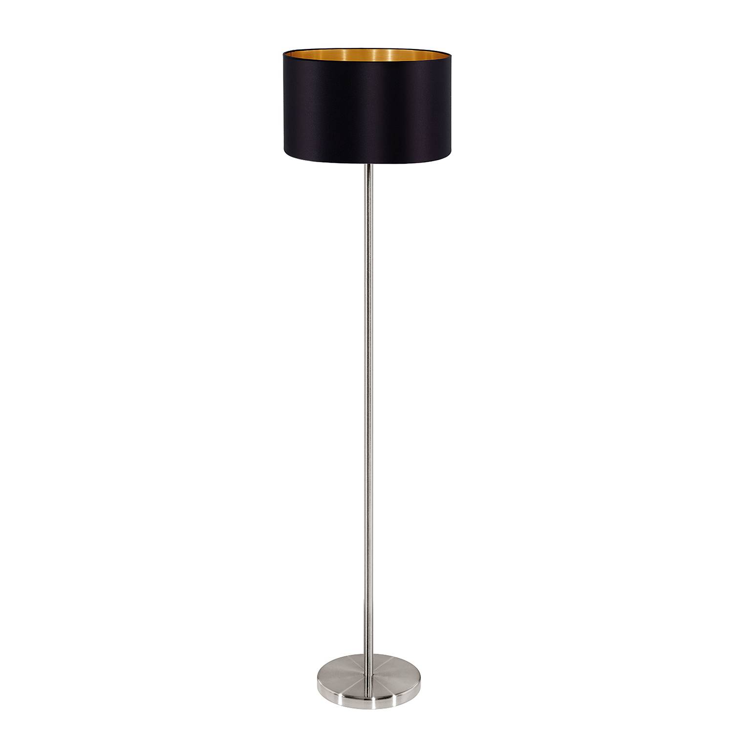Maserlo Floor Lamp 1-Light Woven Fabric Steel Black