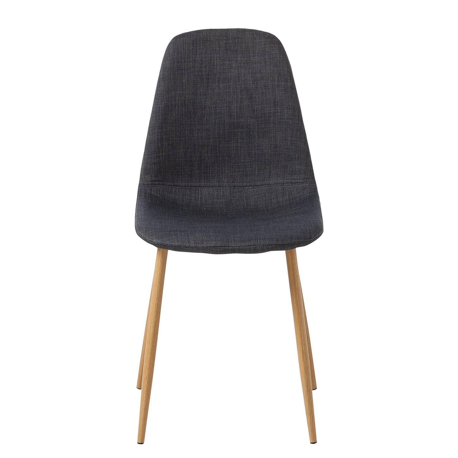 Iskmo II Upholstered Chair Set of 2 Woven Fabric Anthracite