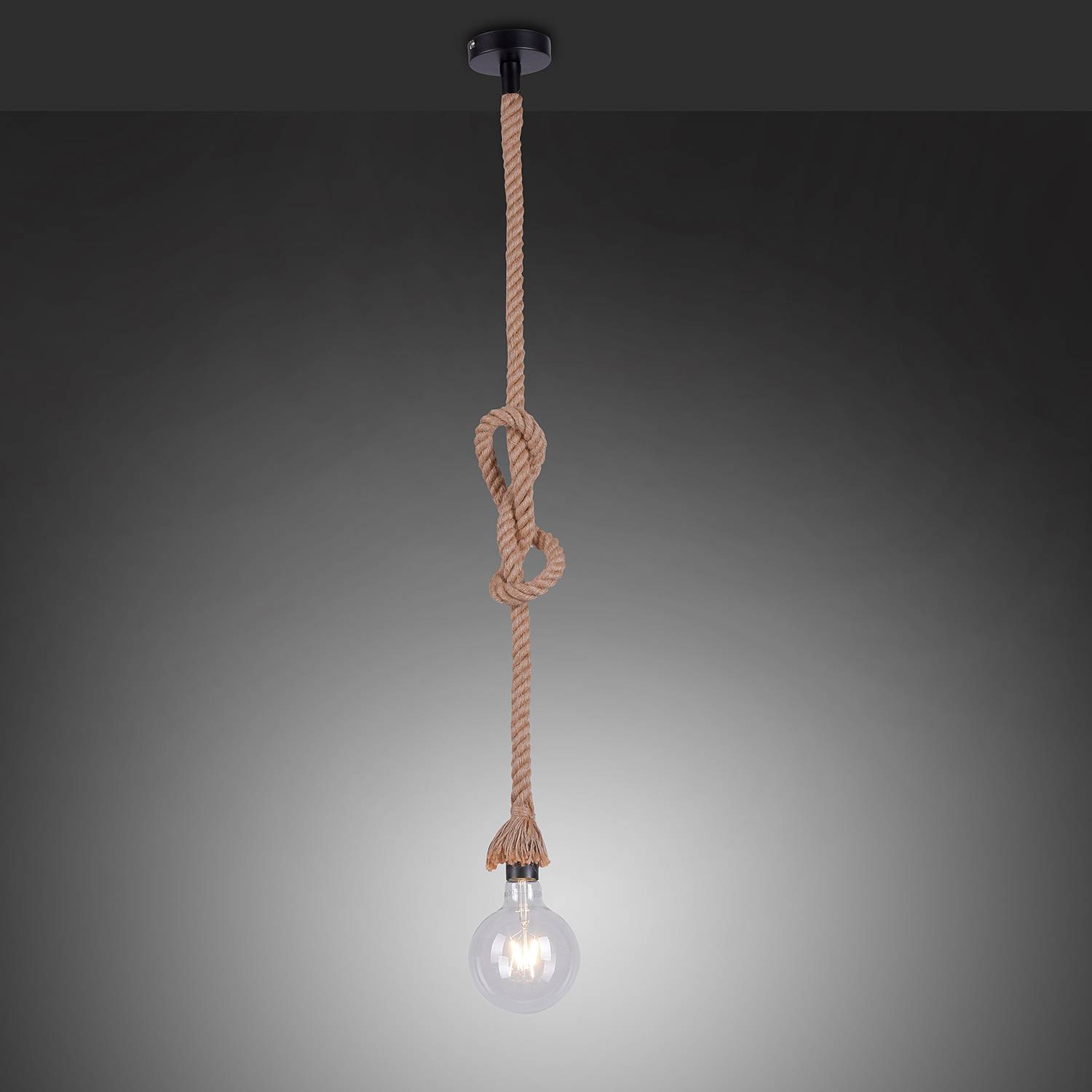 Rope I Pendant Light 1-Bulb Natural Fiber