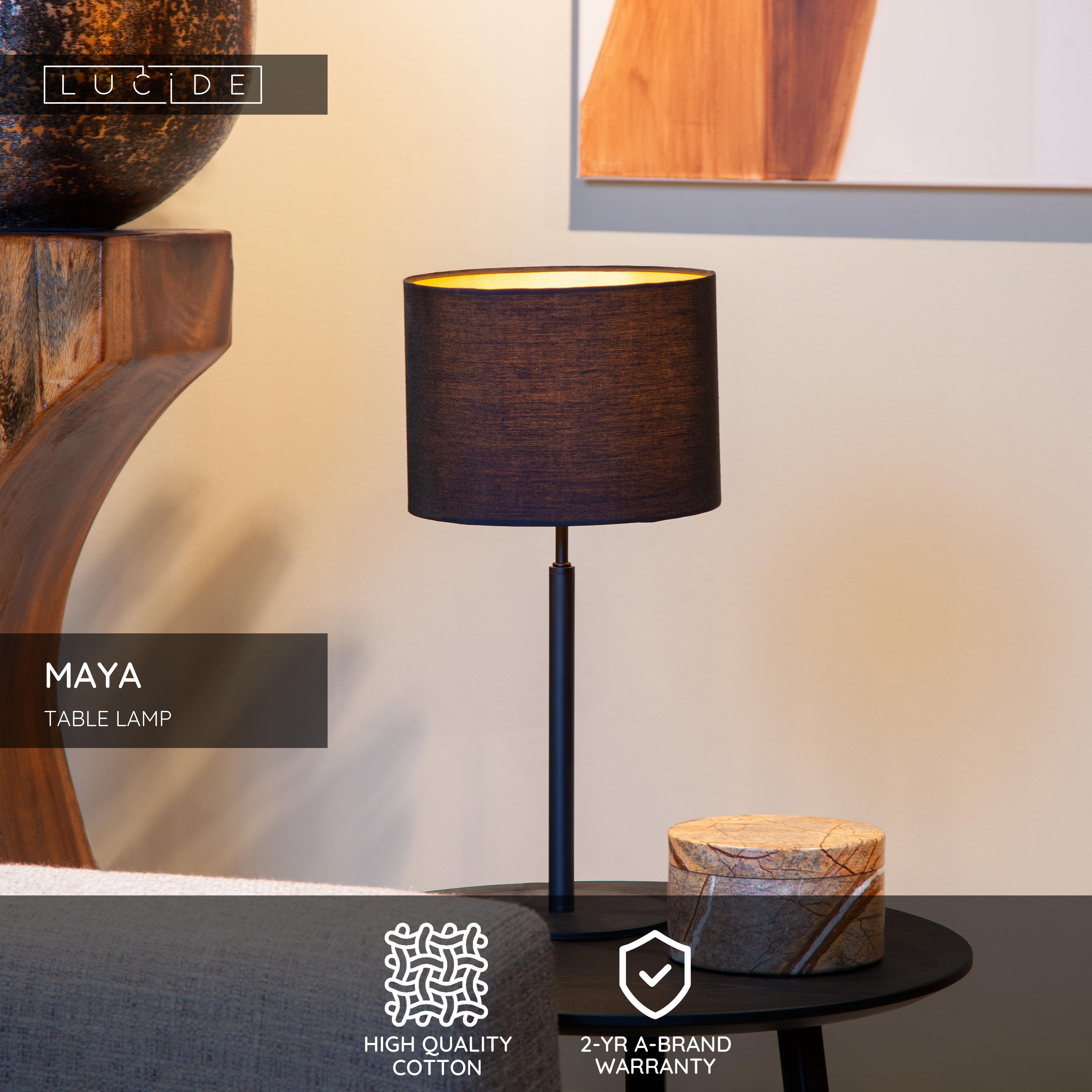 Maya Table Lamp Aluminum Cotton Fabric Beige