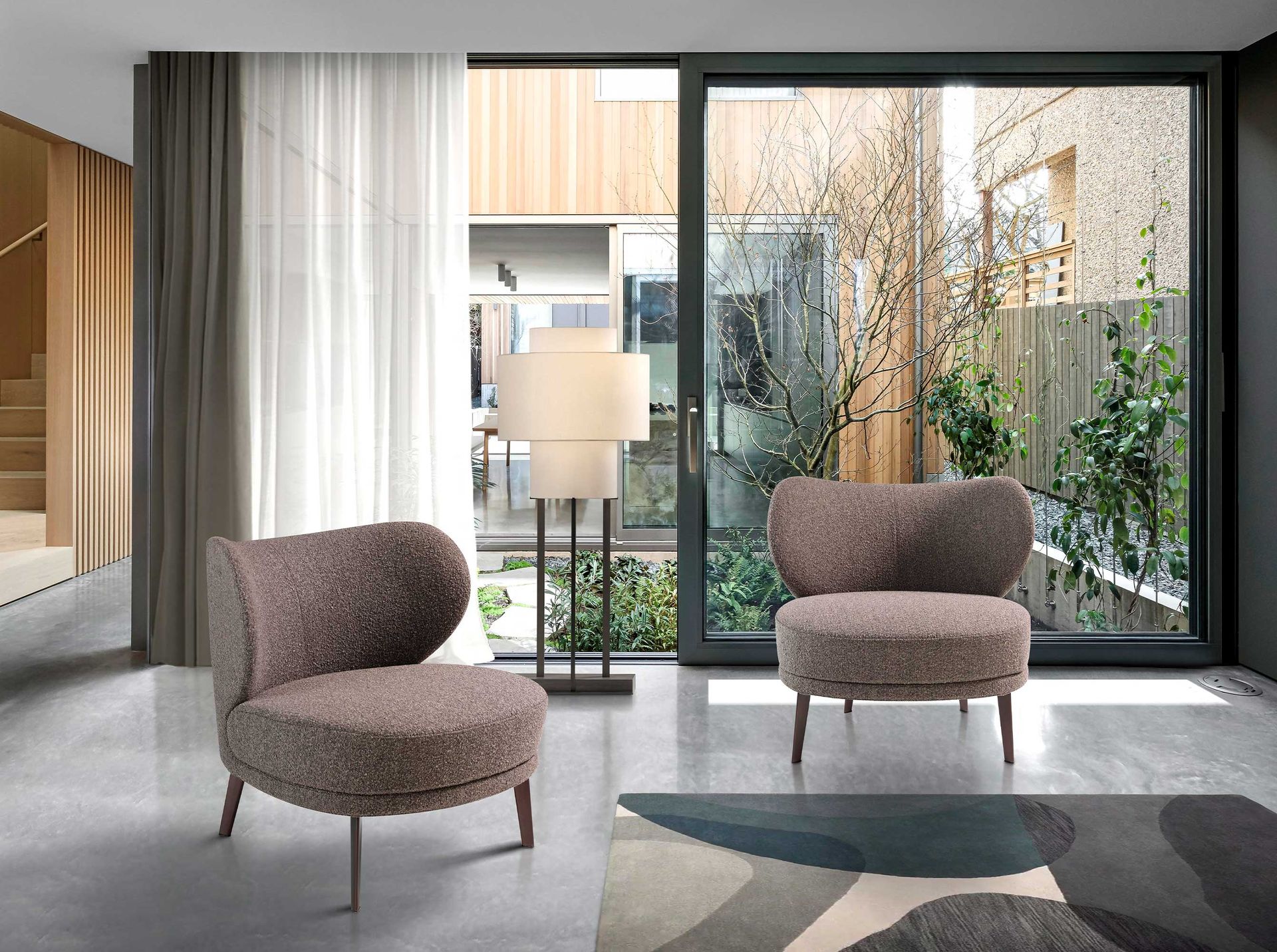Fabric Armchair Brown 5079