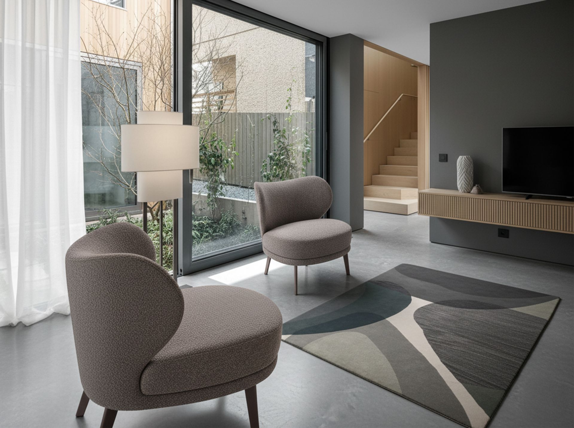 Fabric Armchair Brown 5079