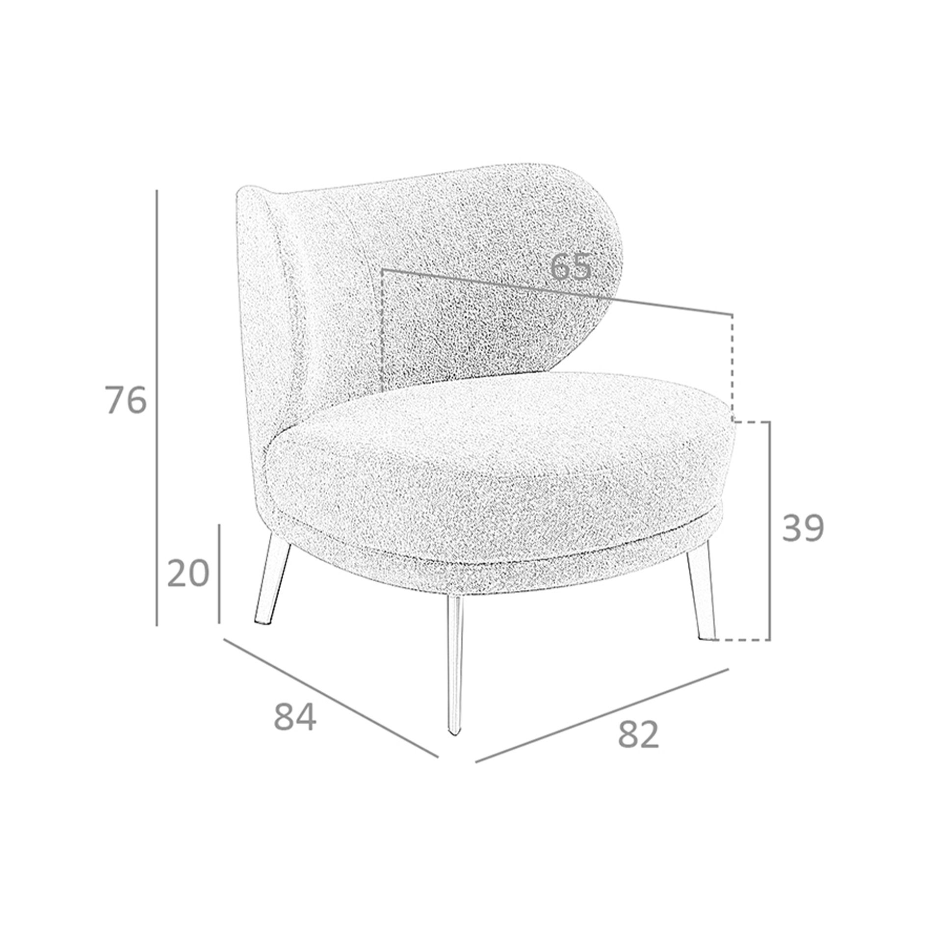 Fabric Armchair Brown 5079