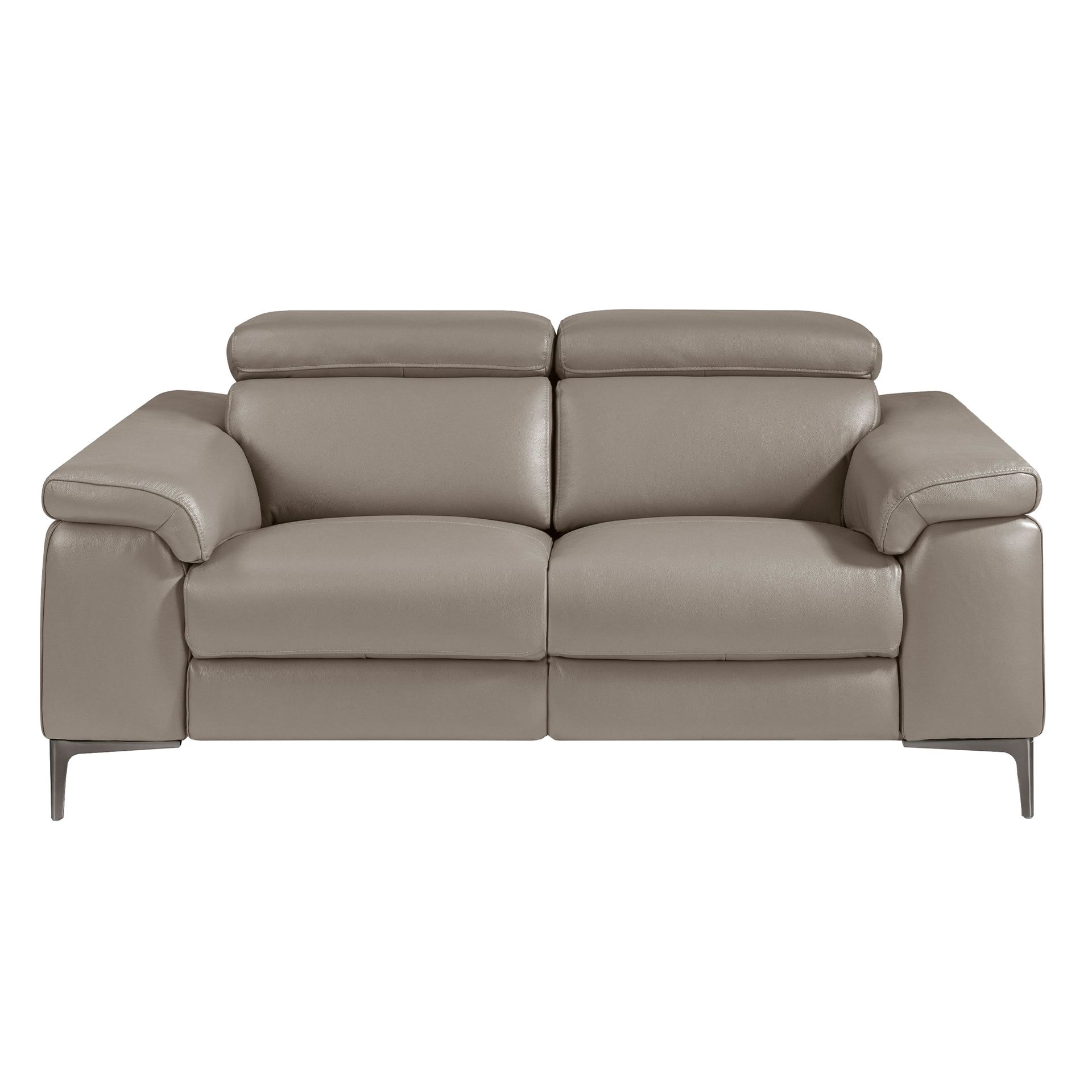 2-Seater Relax Sofa Leather Dark Grey 6121