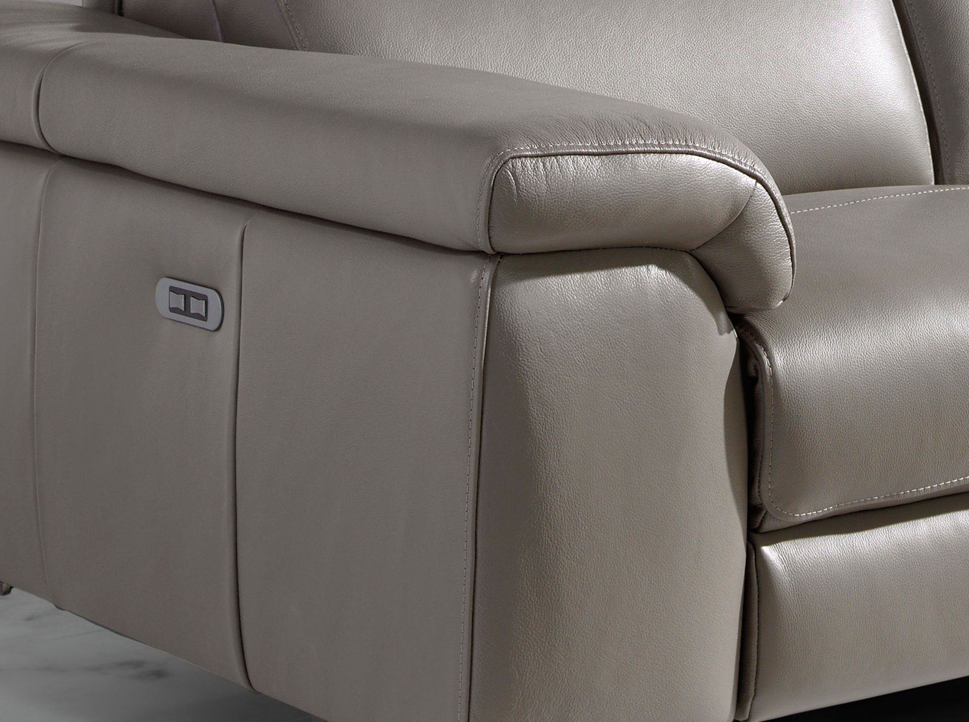 2-Sitzer Relaxsofa Leder Dunkelgrau 6121