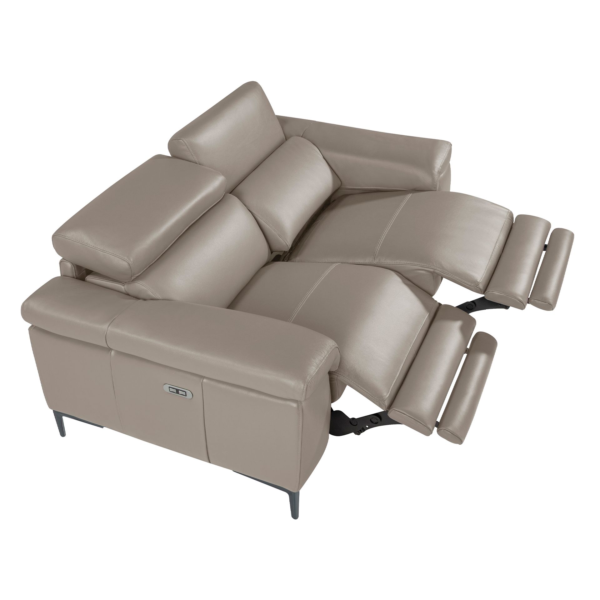 2-Sitzer Relaxsofa Leder Dunkelgrau 6121
