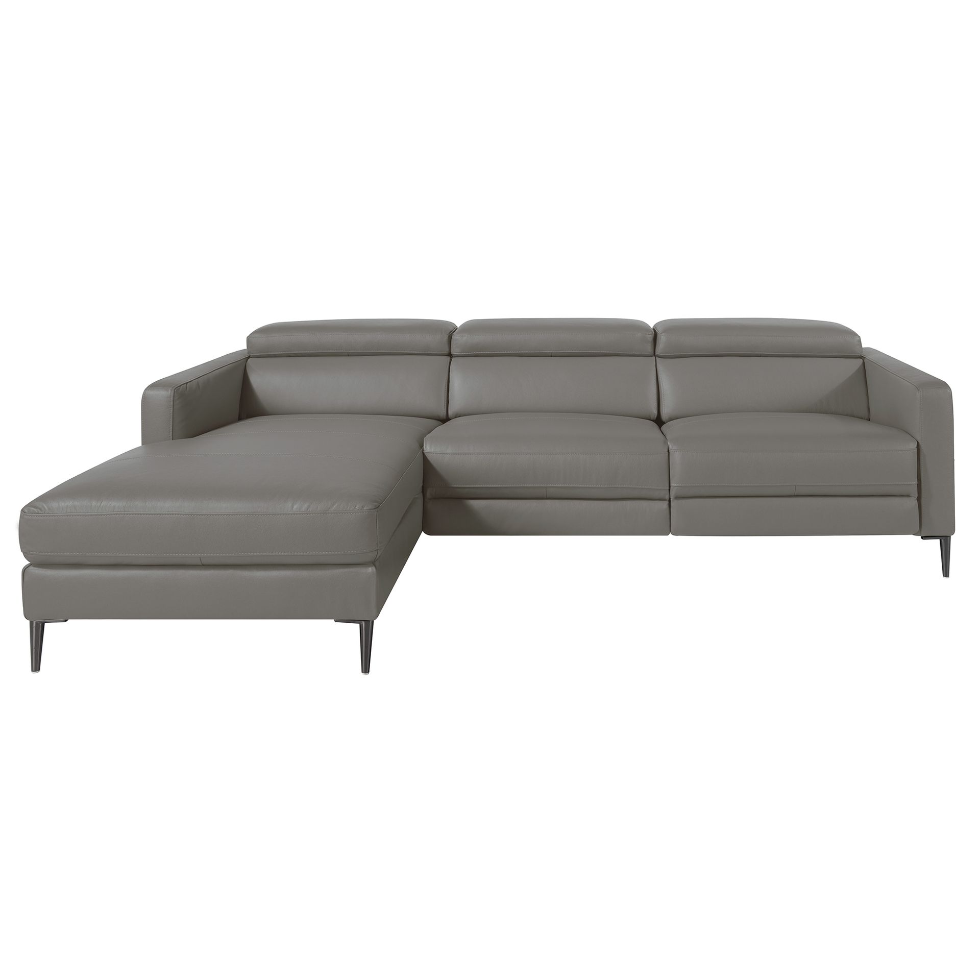 Relaxing Chaise Longue Right, Sofa Leather Dark Grey 6126