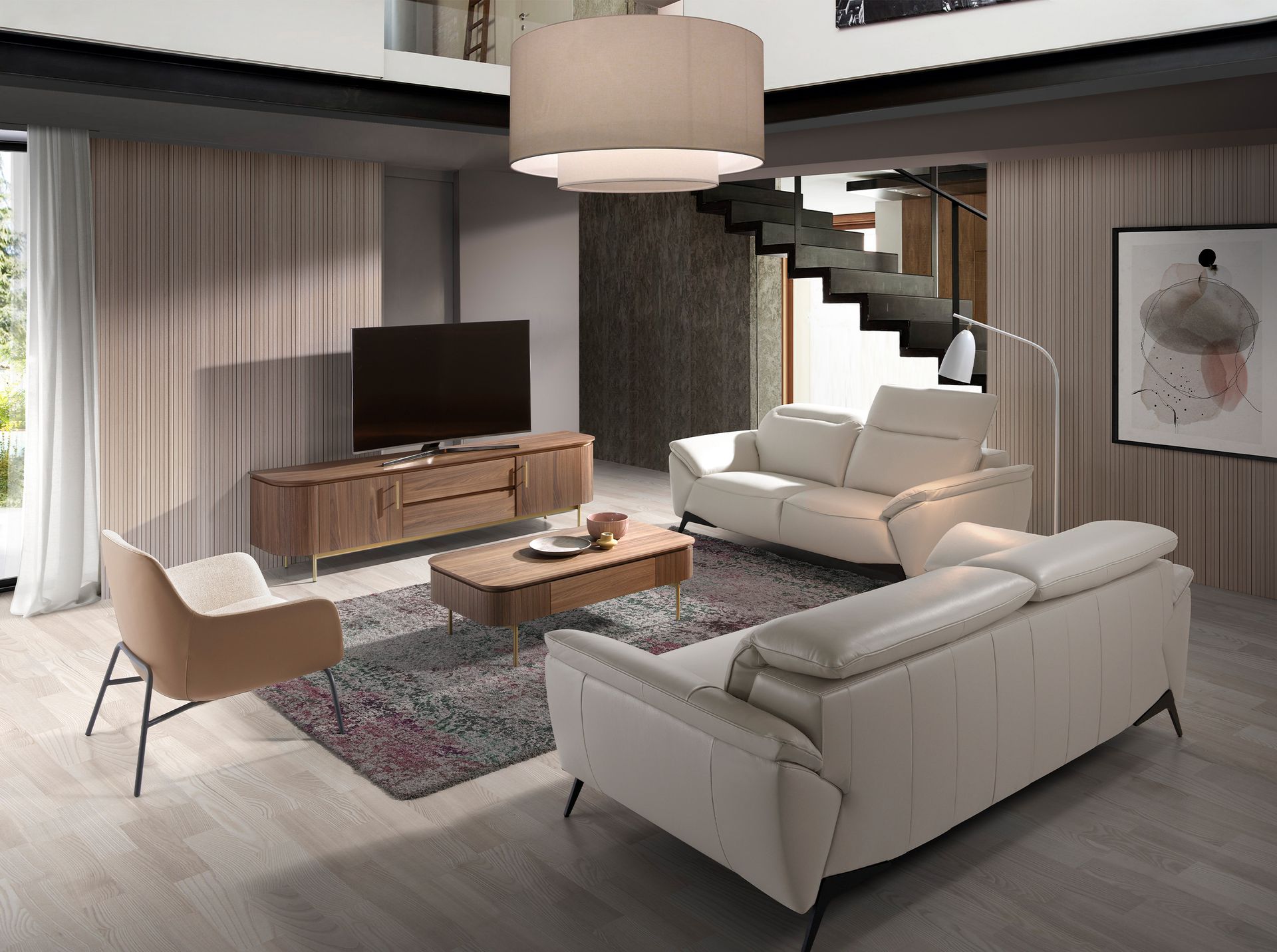 2-Sitzer-Sofa Leder Taupe 6131