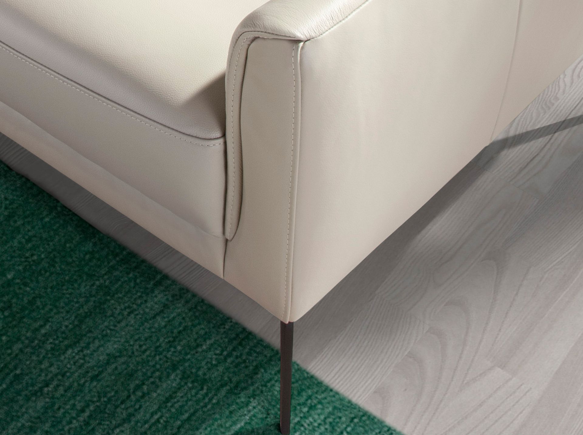 3-seater sofa leather taupe grey 6138
