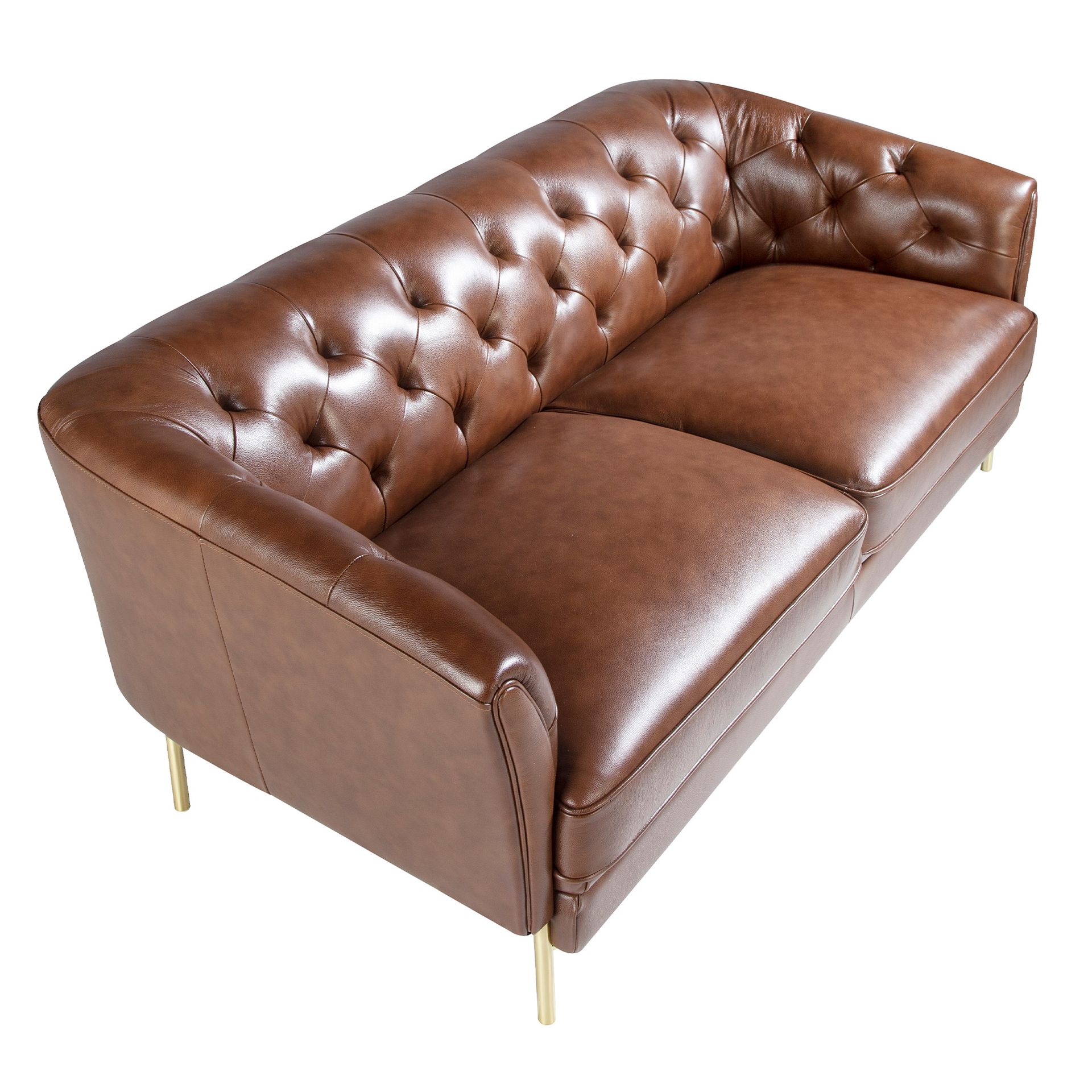 Chester 2-Sitzer Sofa Leder Cognac-Braun 6139