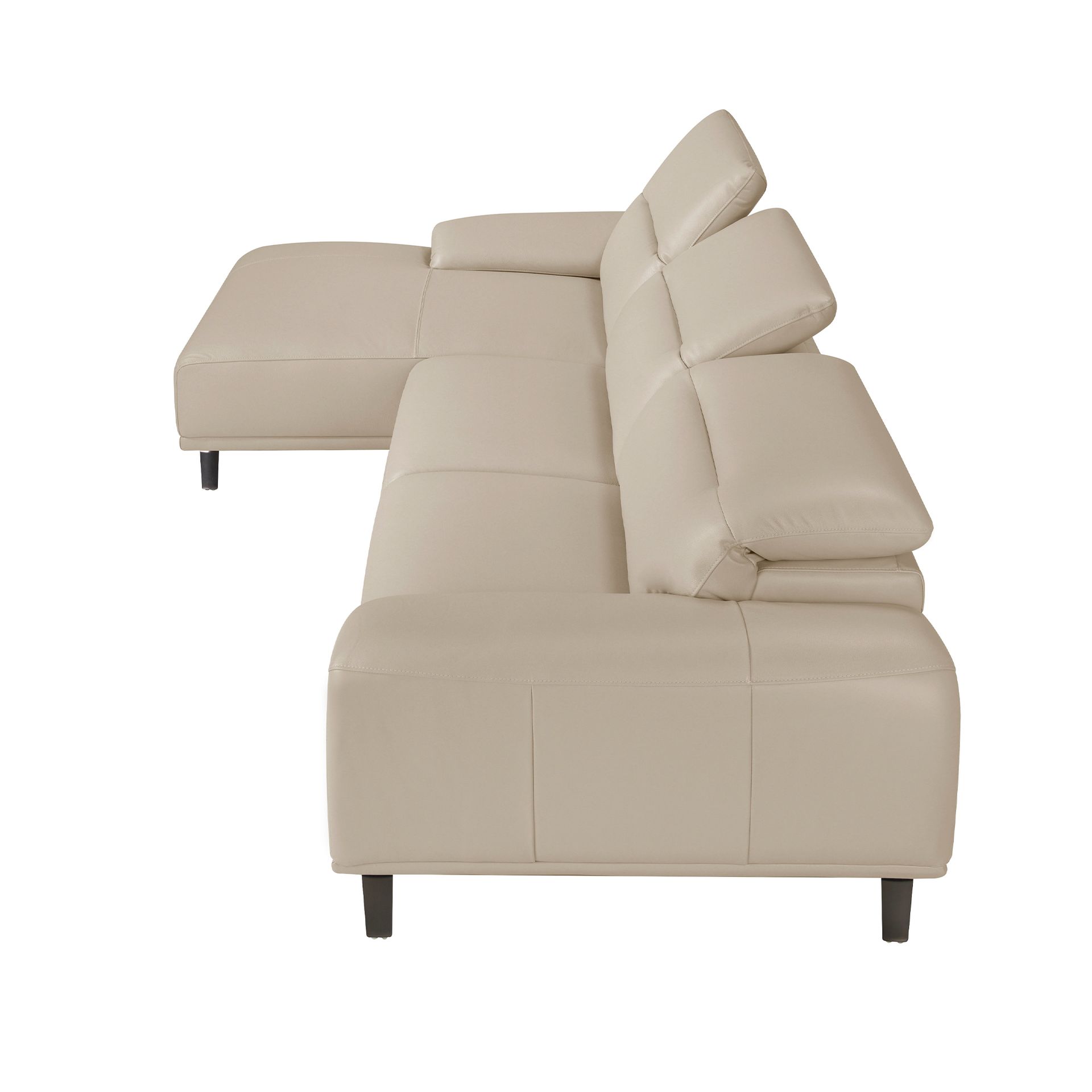 Linkes Chaiselongue-Sofa Leder Taupegrau 6149