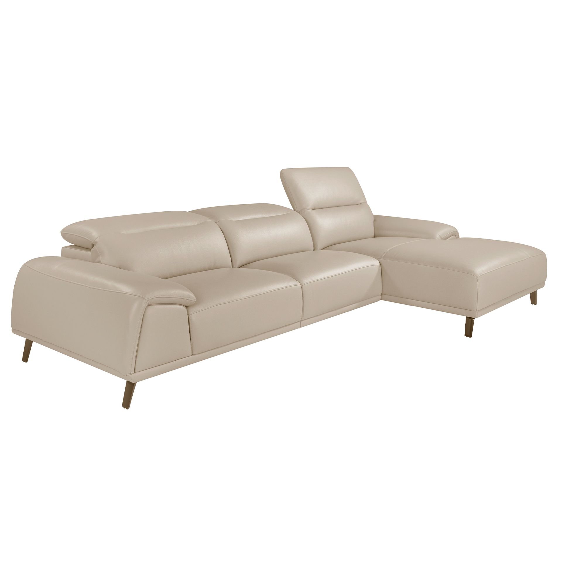Rechte Chaiselongue Couch Leder Taupegrau 6150