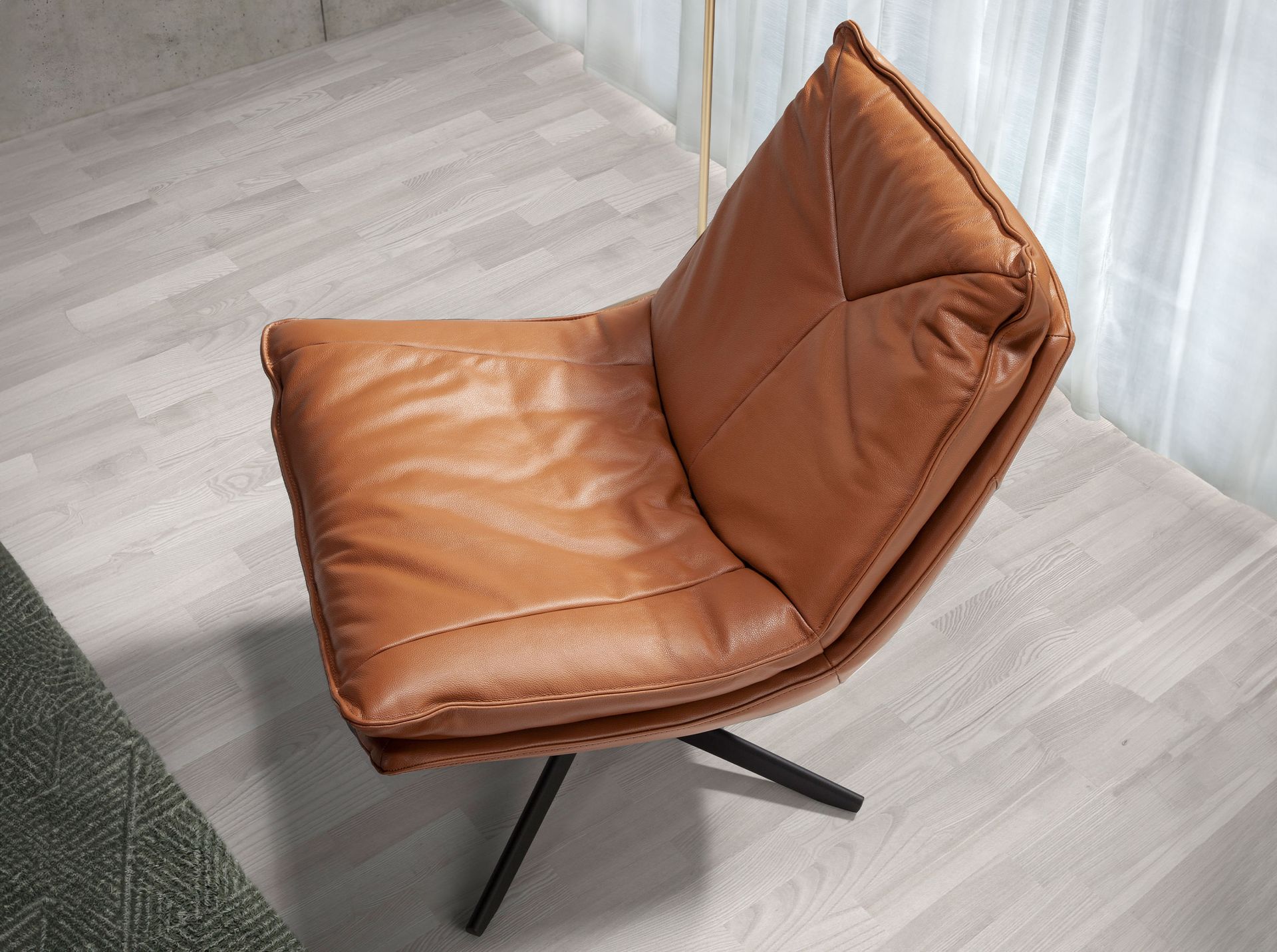 Leder-Drehsessel Braun 5096