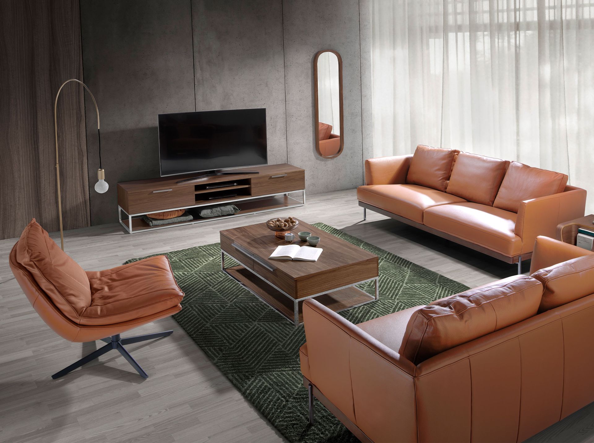 Leder-Drehsessel Braun 5096