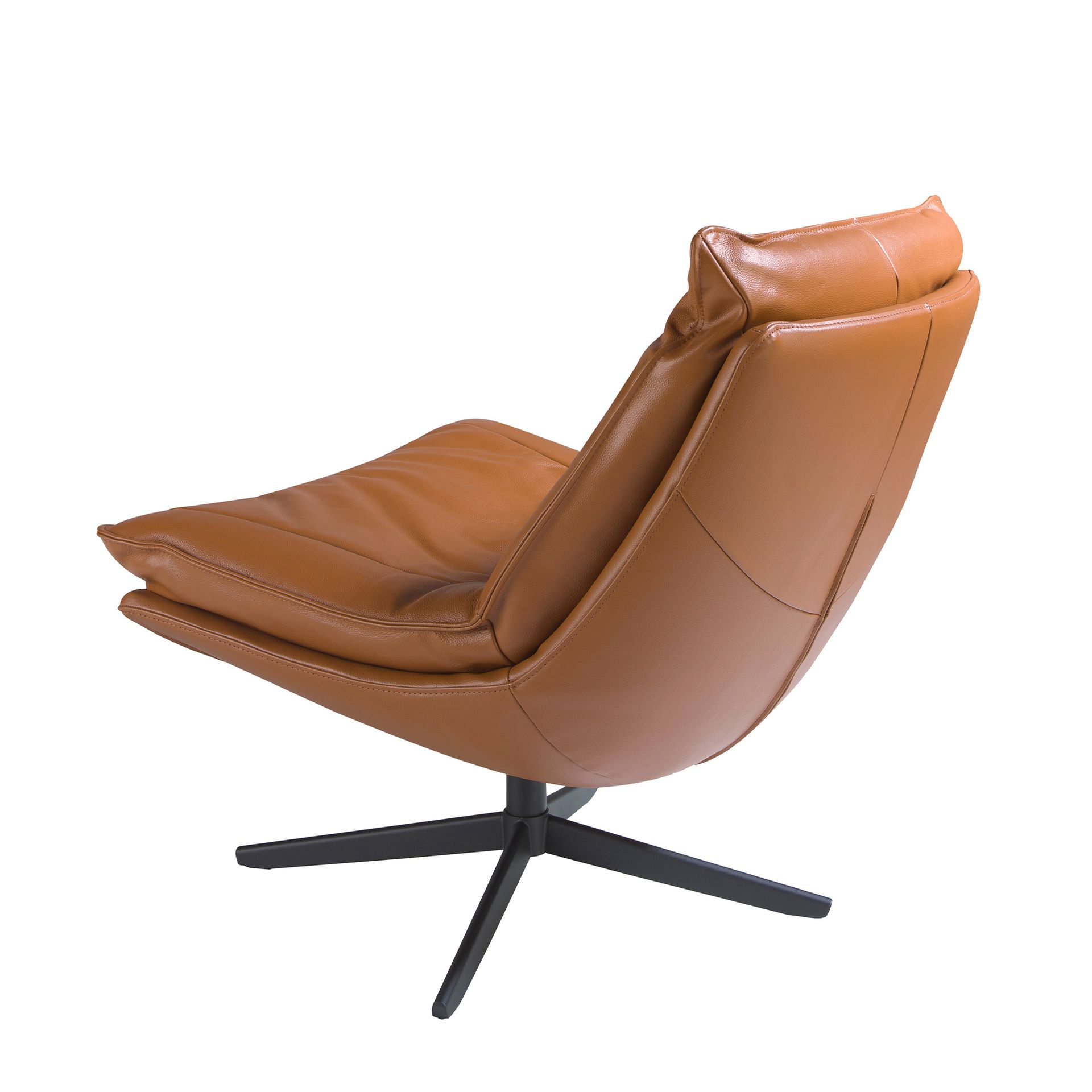 Leather Swivel Chair Brown 5096