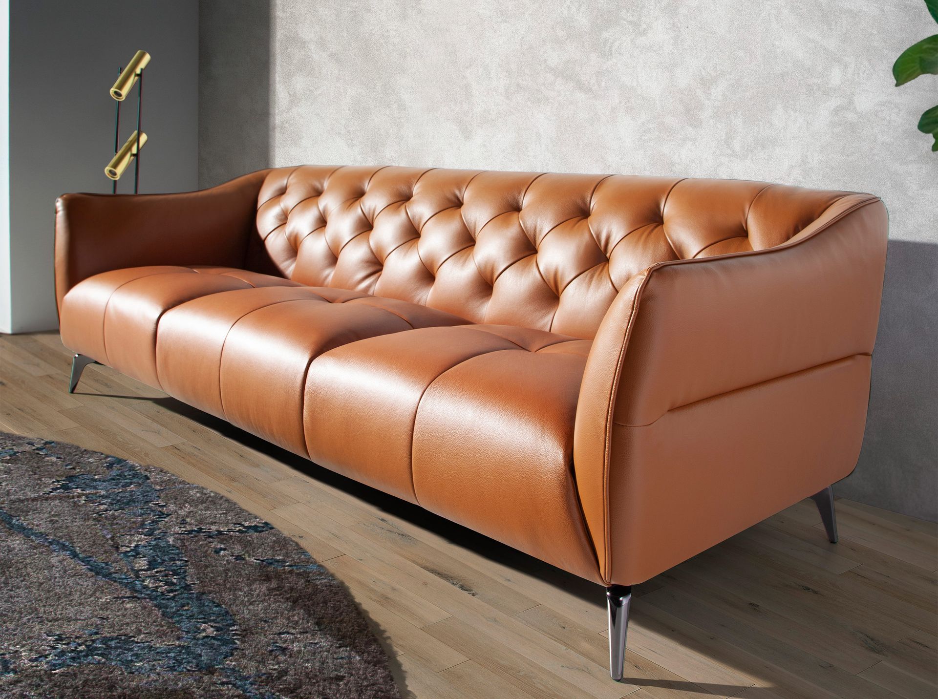 Chester 3-Seater Sofa Leather Brown 6169