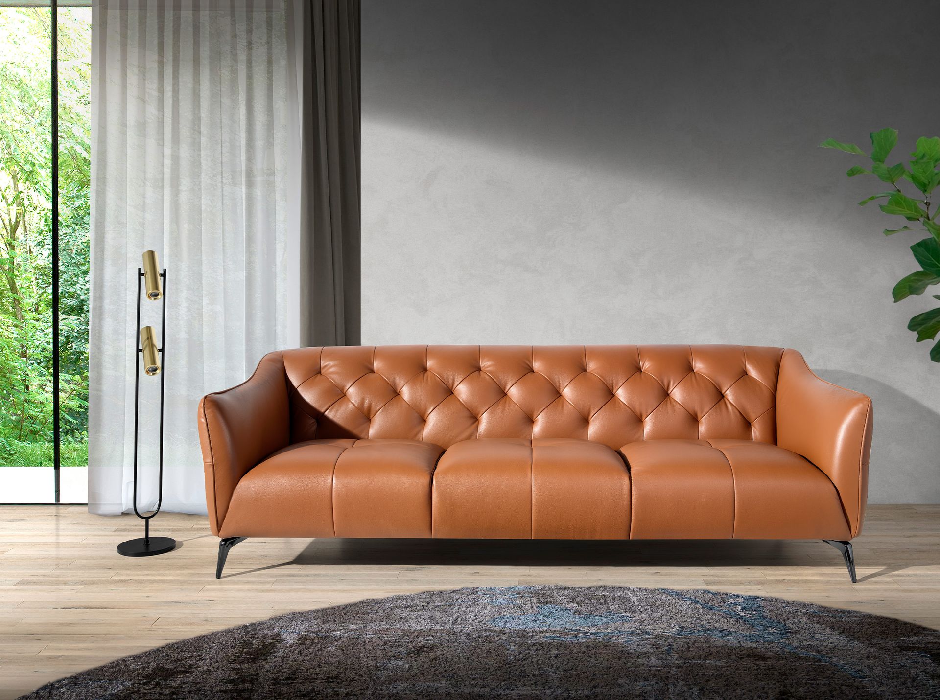 Chester 3-Seater Sofa Leather Brown 6169