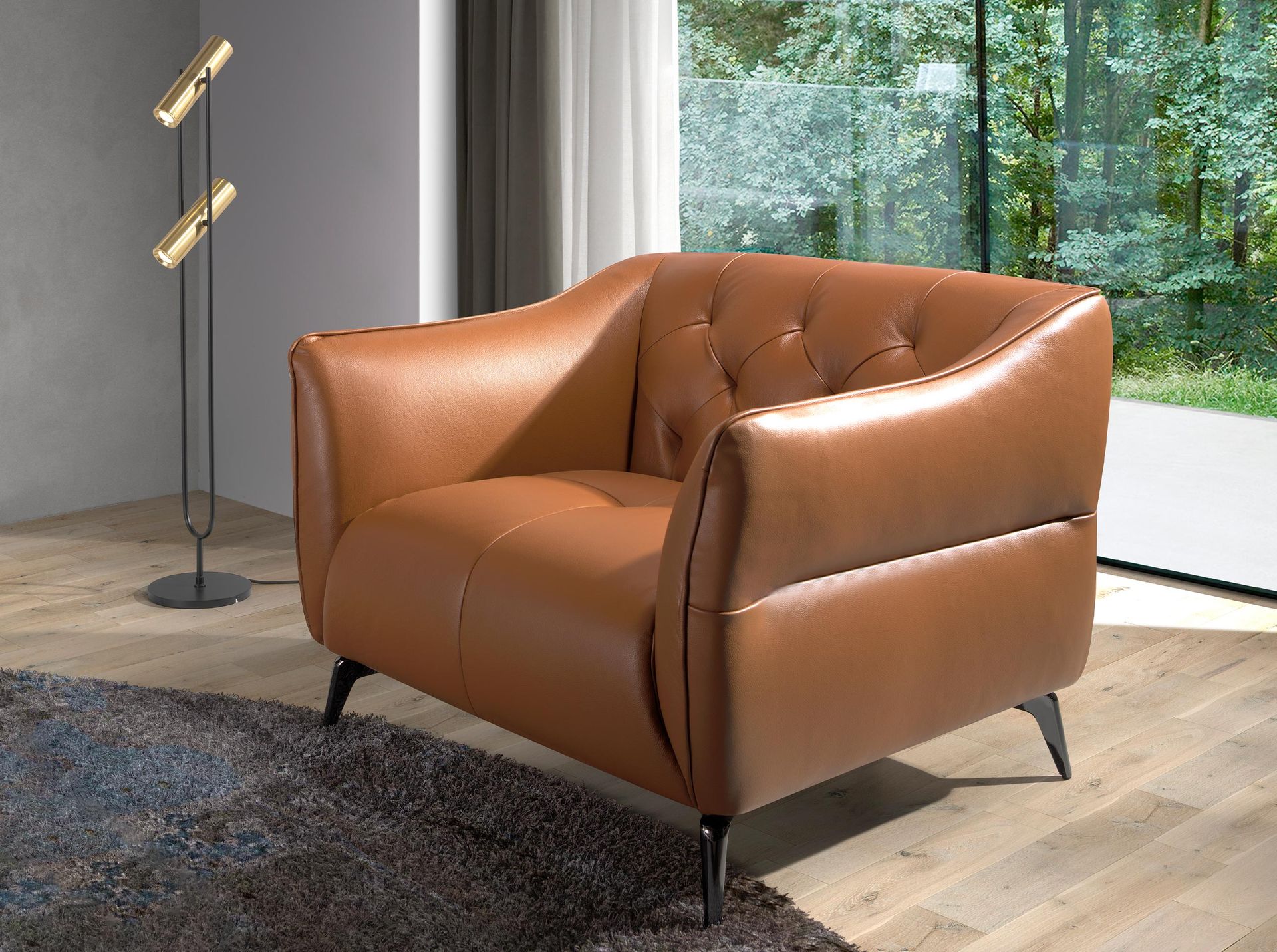 Chester Armchair Leather Brown 5098