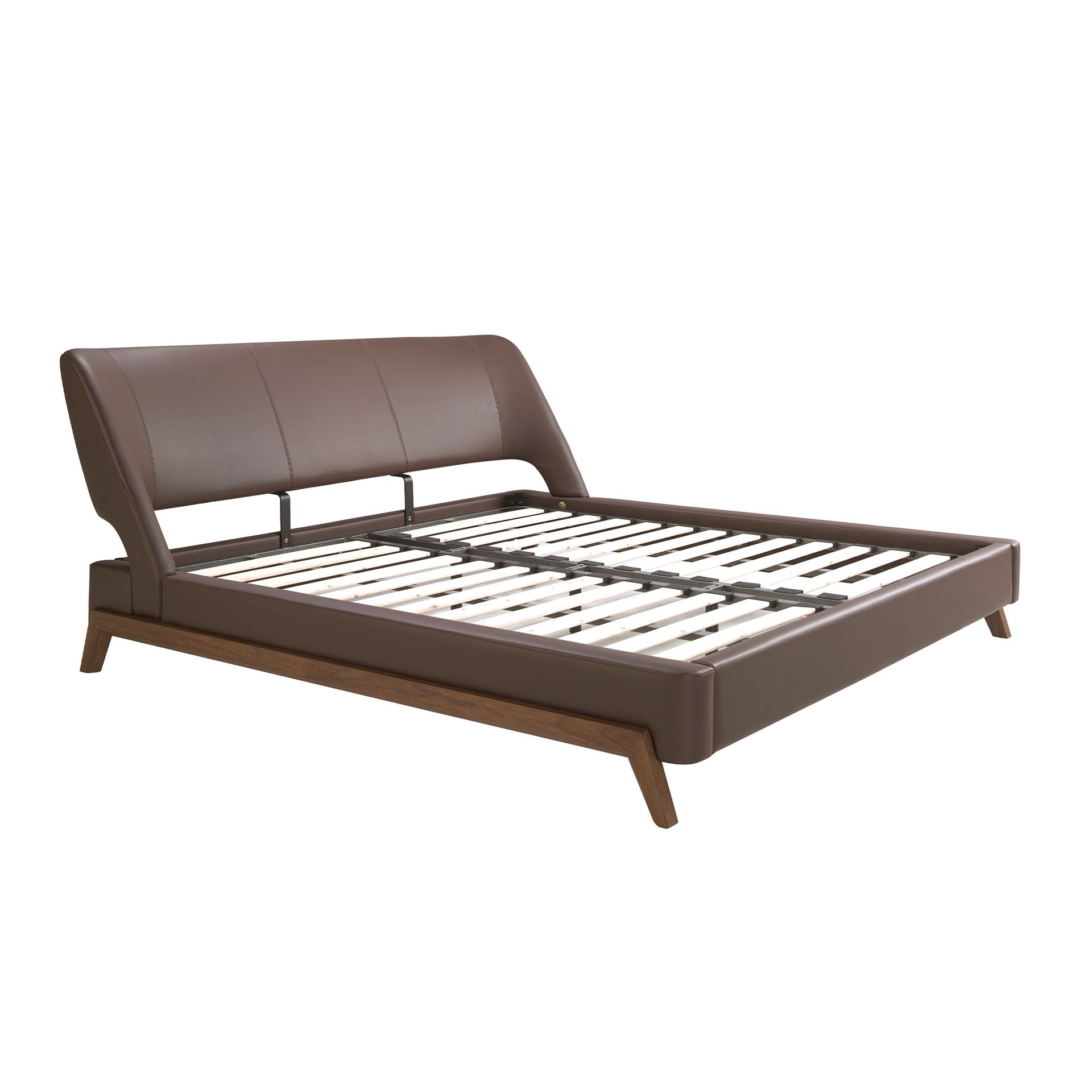 Faux leather bed Chocolate brown 7159