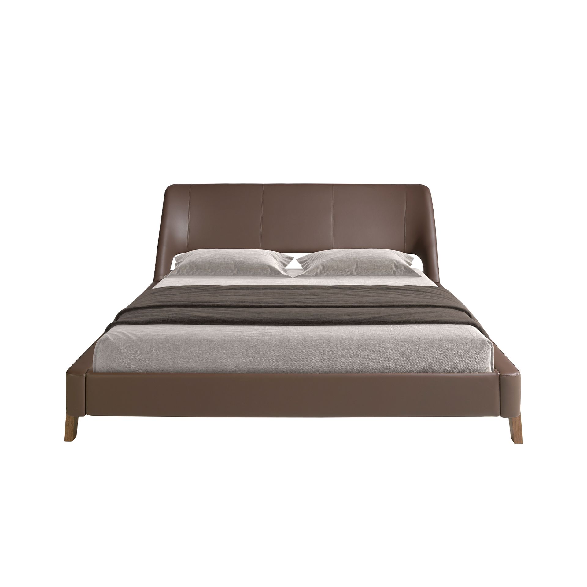 Faux leather bed Chocolate brown 7159