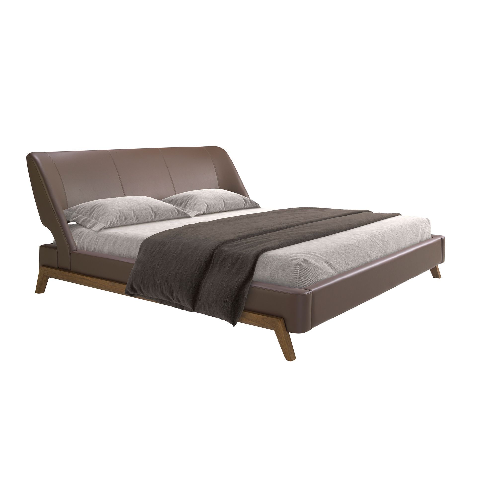 Faux leather bed Chocolate brown 7159