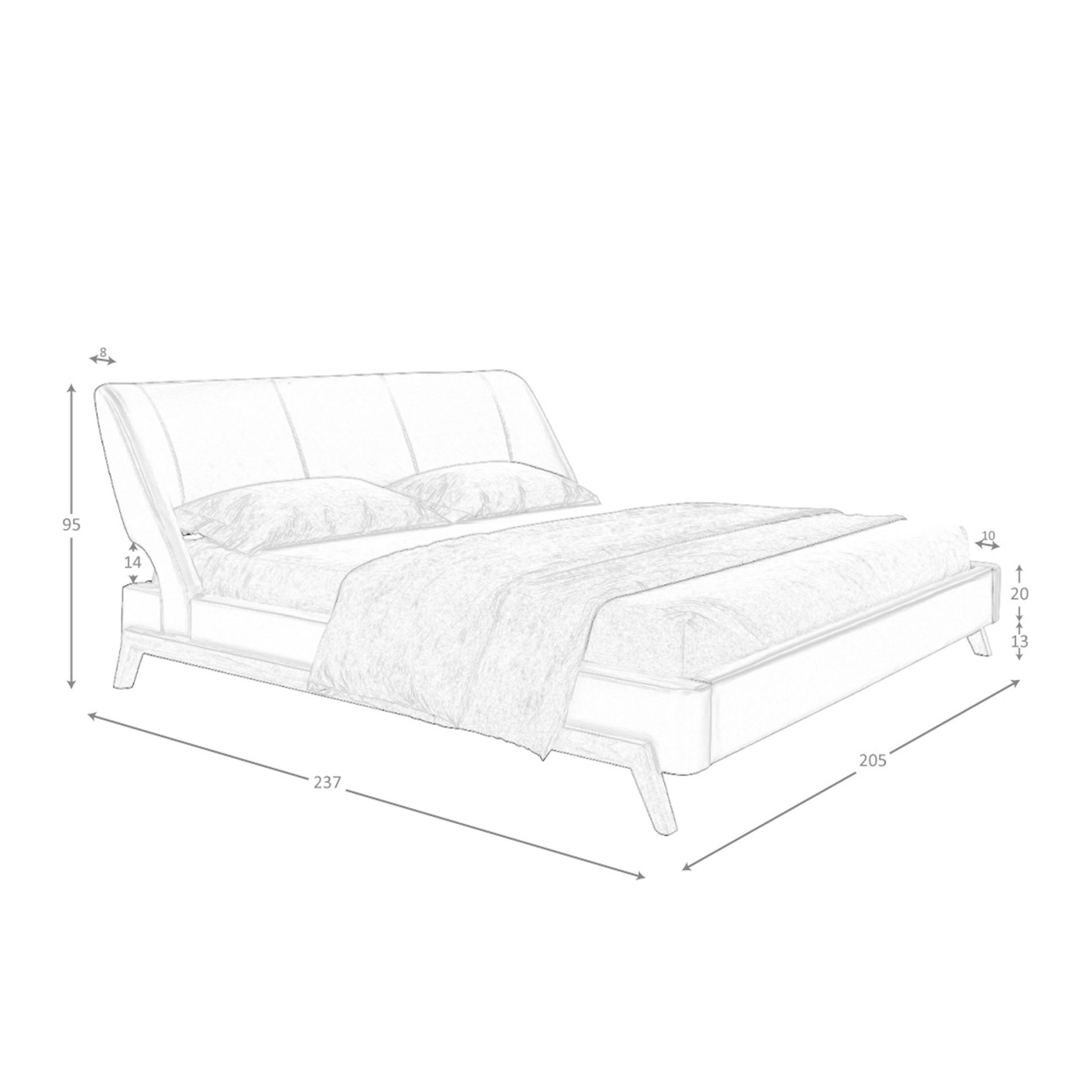 Kunstlederbett Schokobraun 7159