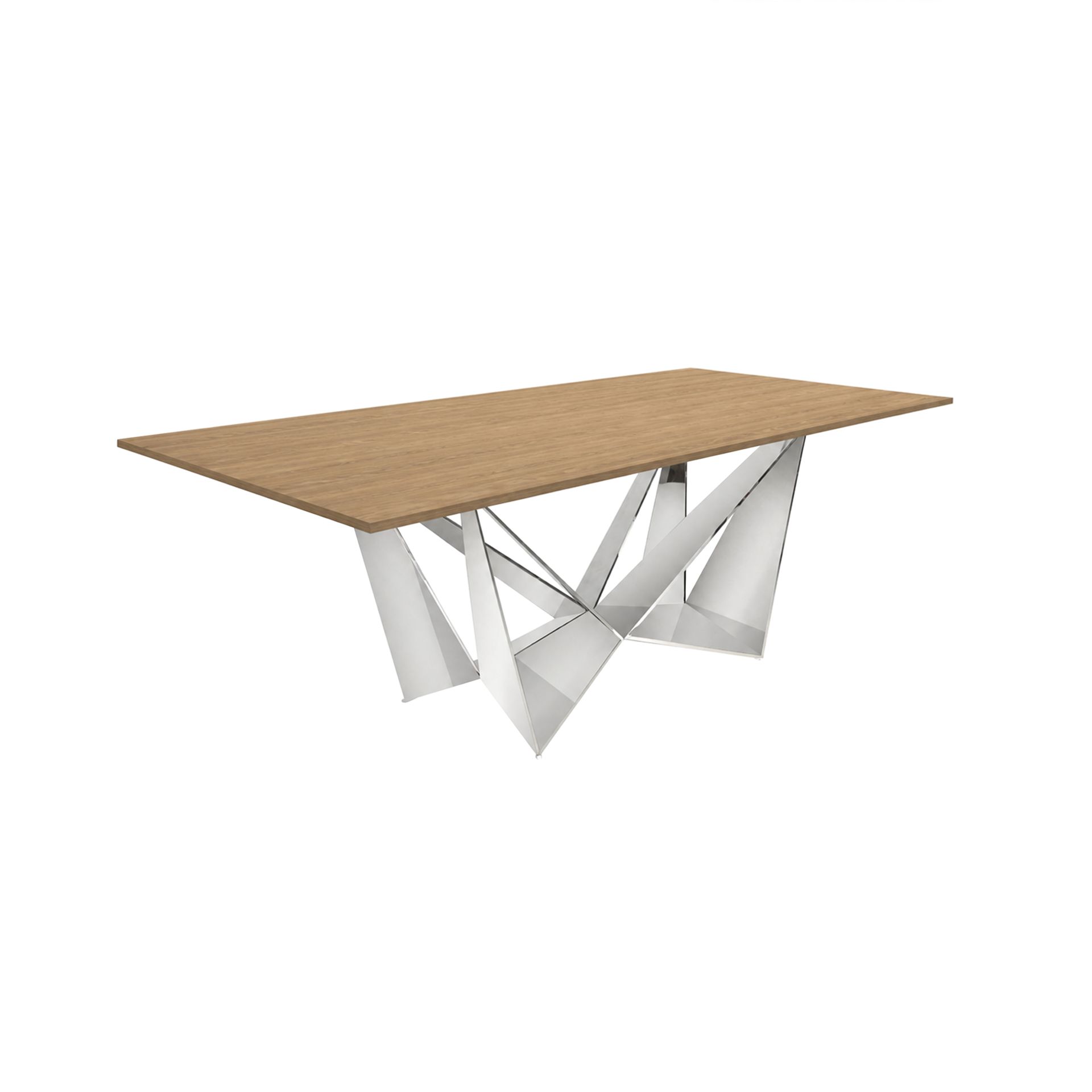 Dining table oak chrome steel
