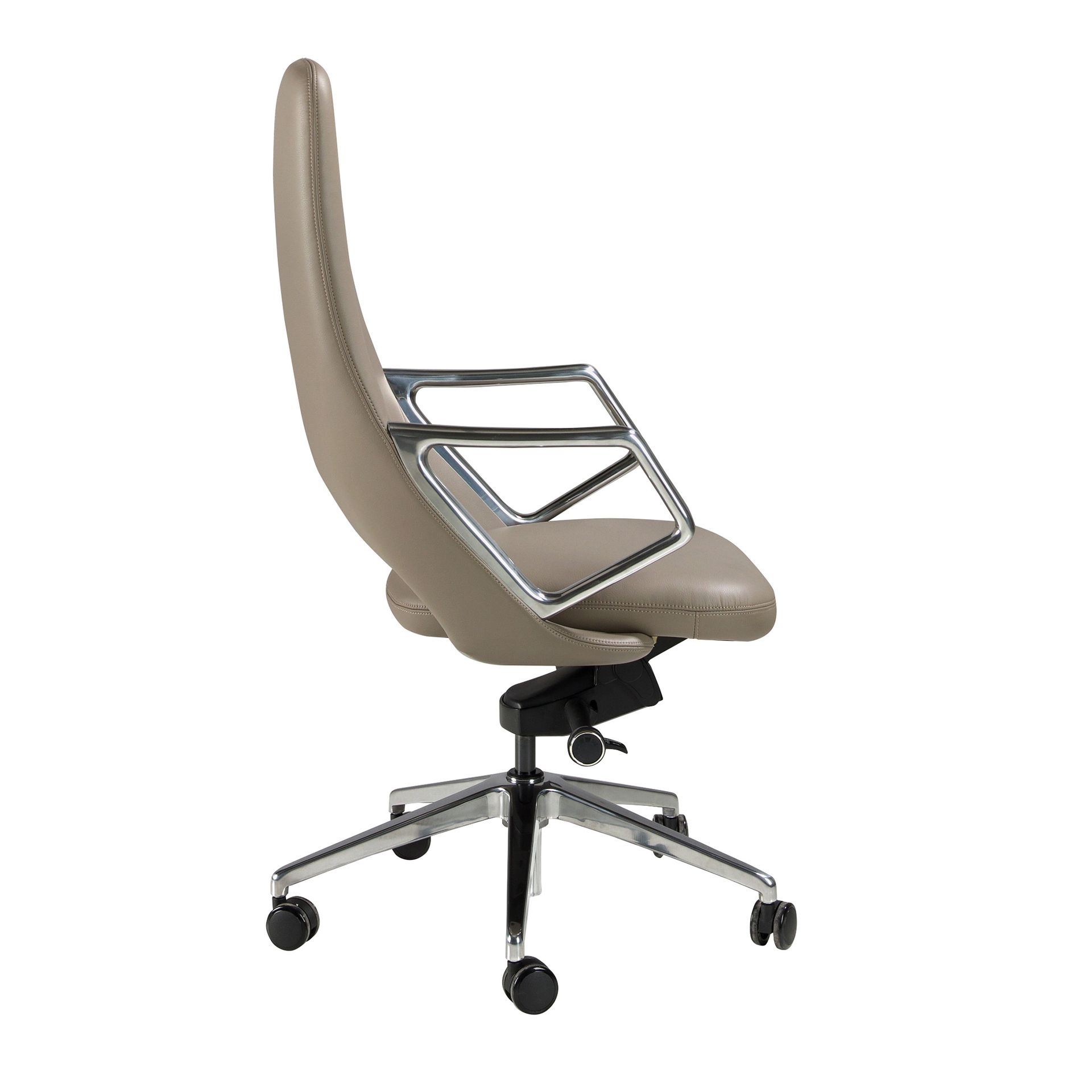 Faux leather desk chair Swivel Grey 4217