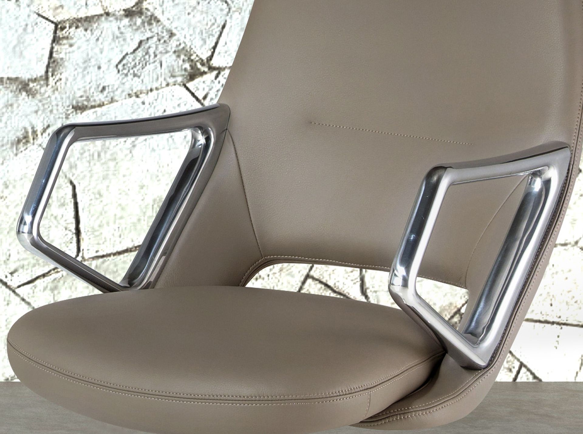 Faux leather desk chair Swivel Grey 4217
