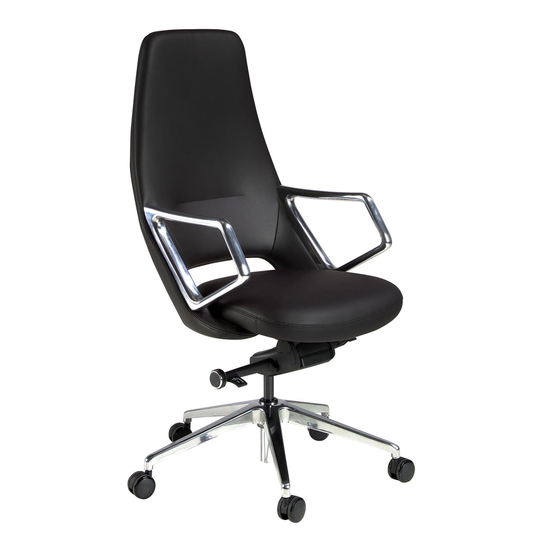 Faux Leather Office Chair Swivel Black 4218