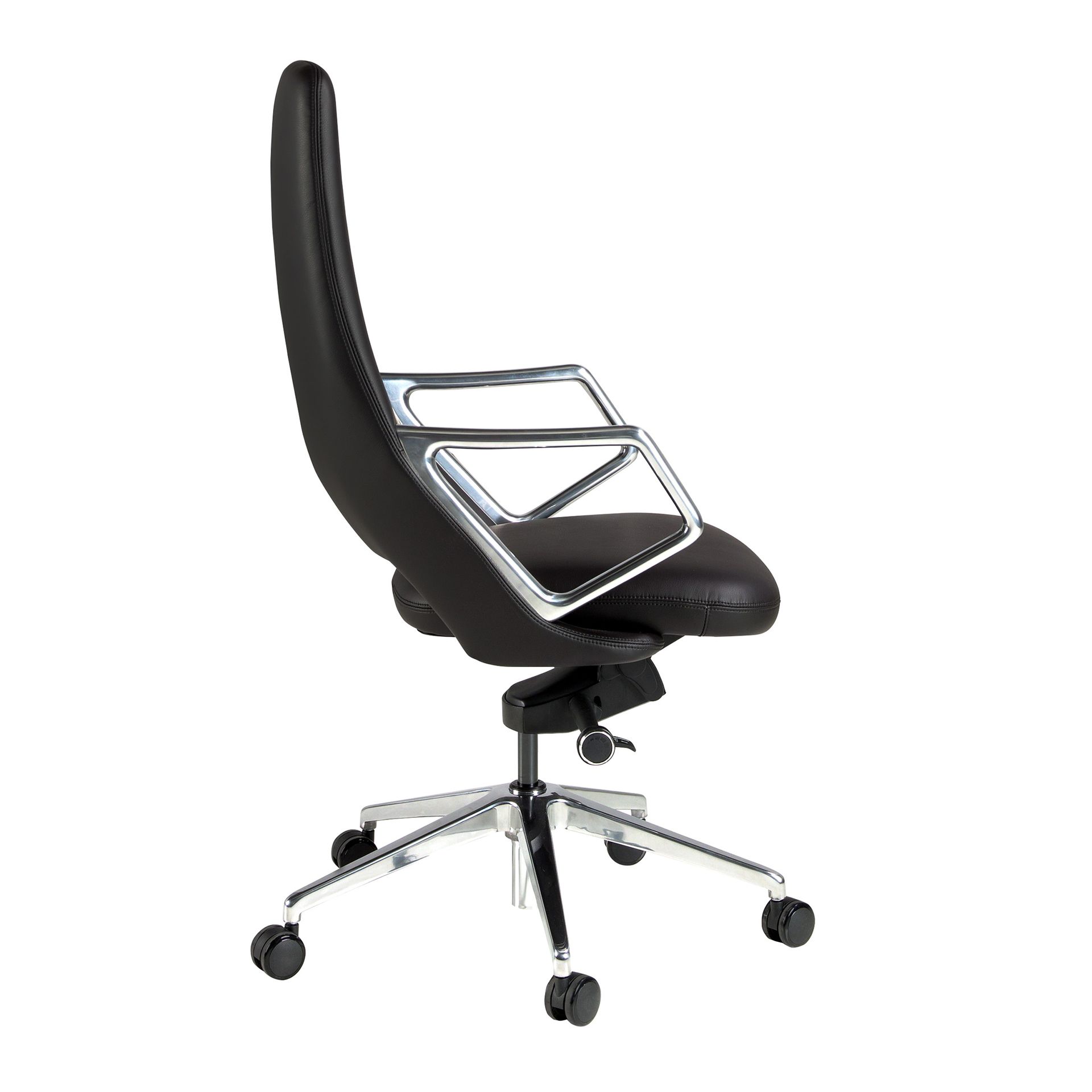 Faux Leather Office Chair Swivel Black 4218
