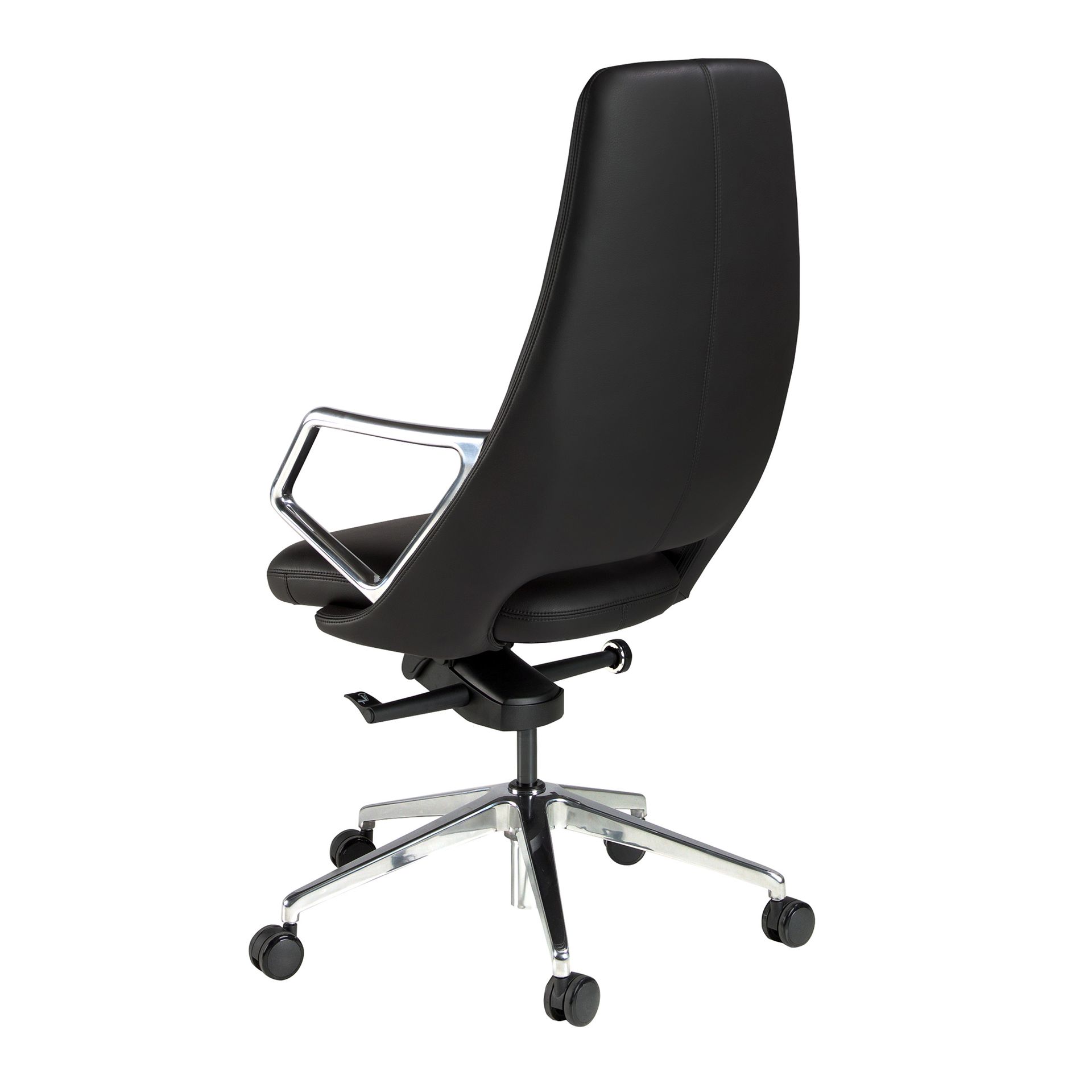 Faux Leather Office Chair Swivel Black 4218