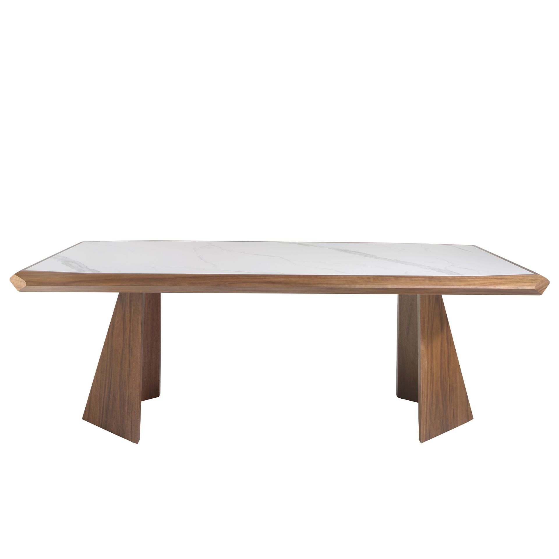 Dining table porcelain marble walnut rectangular 1106