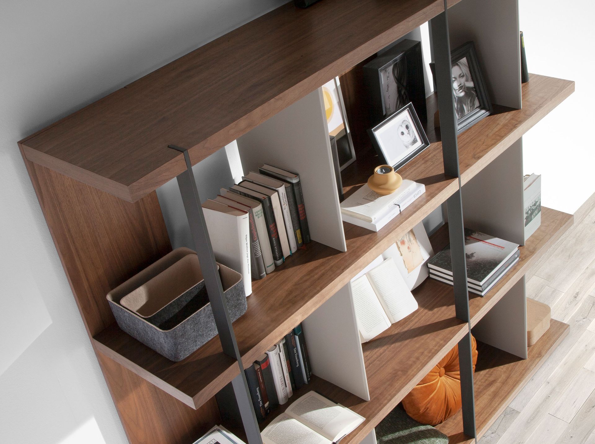 Shelf Walnut Wood Grey 3236