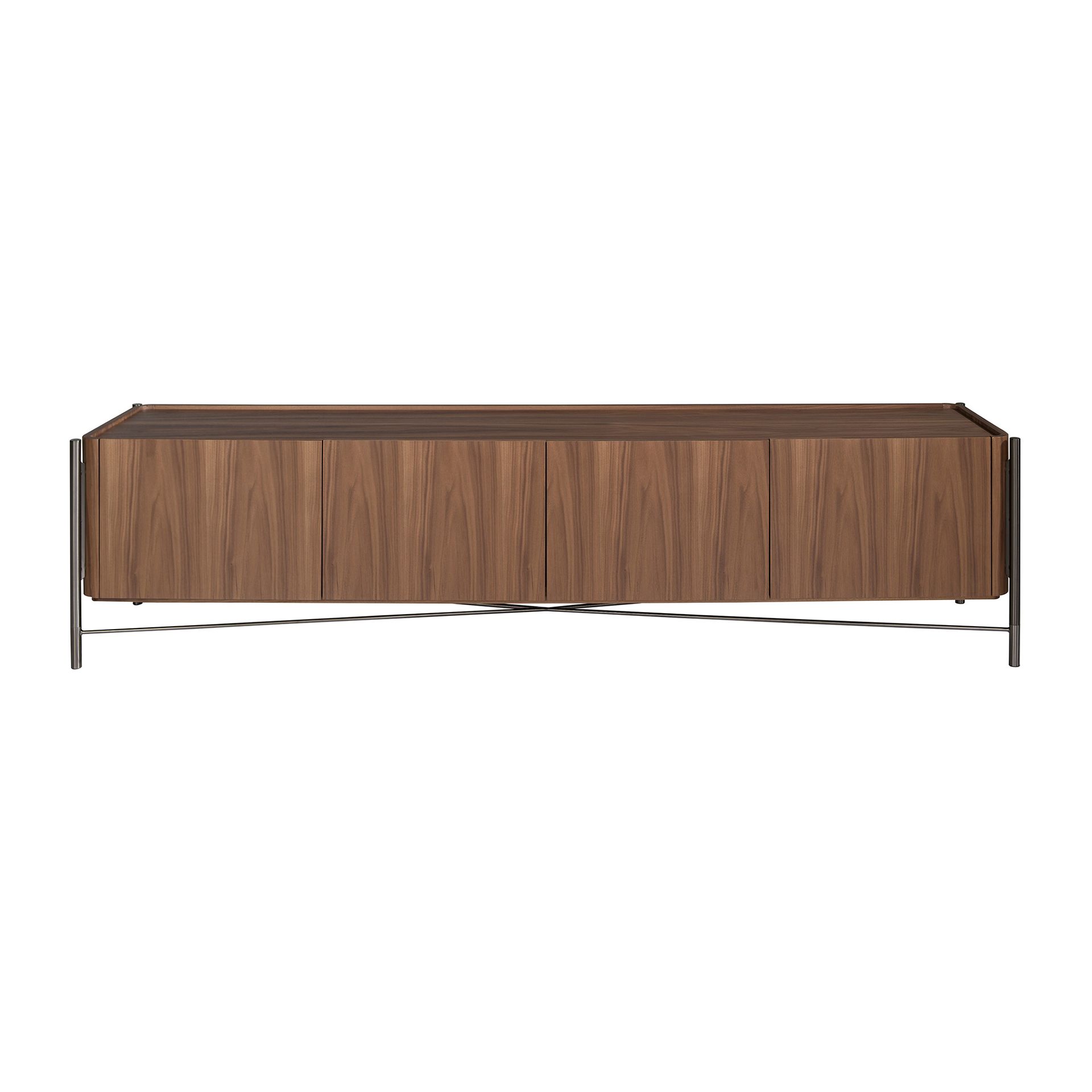 TV Stand Walnut Steel Dark 3240