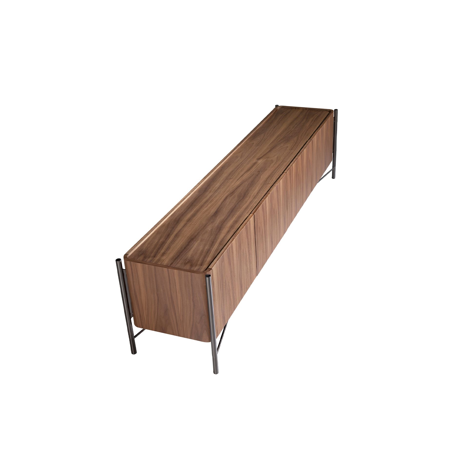 TV Stand Walnut Steel Dark 3240