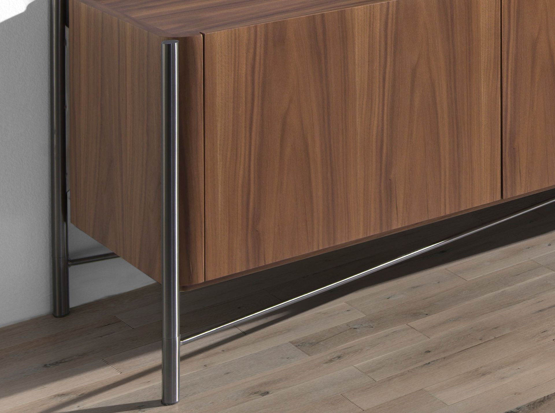 TV Stand Walnut Steel Dark 3240